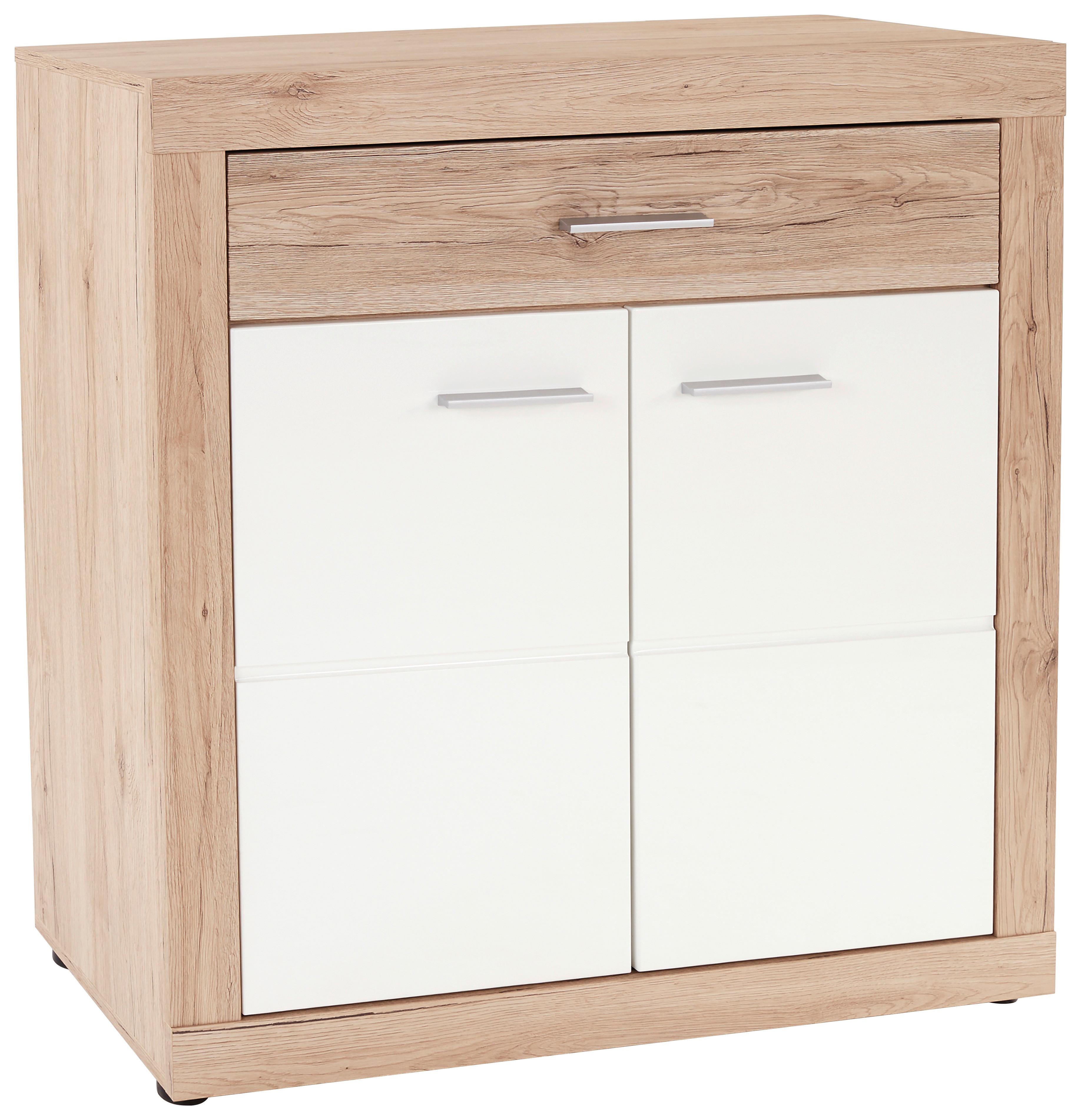Komoda Malta - bijela/boje hrasta, Moderno, drvni materijal (95/98,7/36cm) - Modern Living