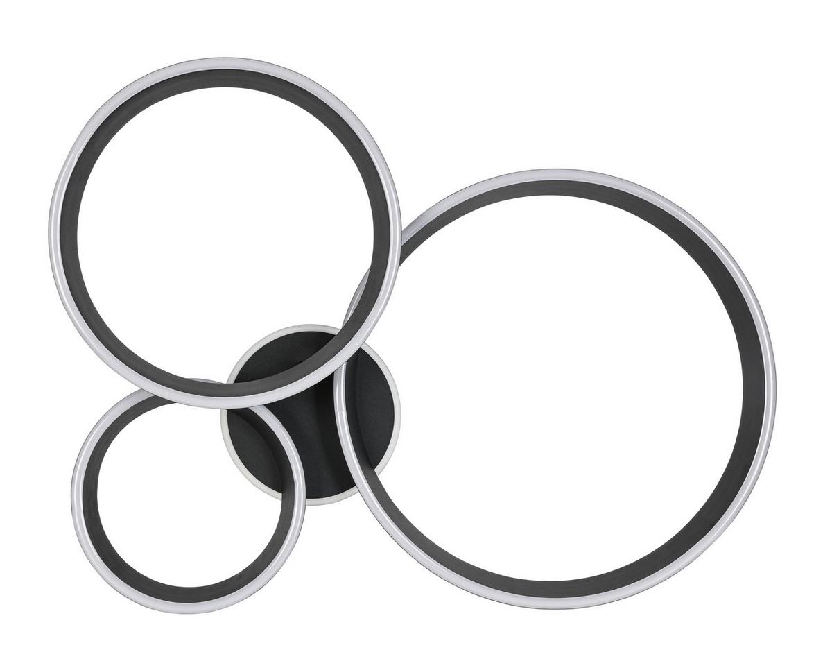 LED-Deckenleuchte Star Schwarz matt max. 42 Watt - Schwarz, MODERN, Kunststoff/Metall (64,5/74,5/14cm) - Mömax