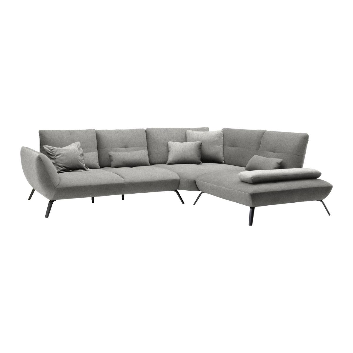 Wohnlandschaft Trendy Grau - Schwarz/Grau, MODERN, Holzwerkstoff/Textil (310/93/250cm) - Premium Living