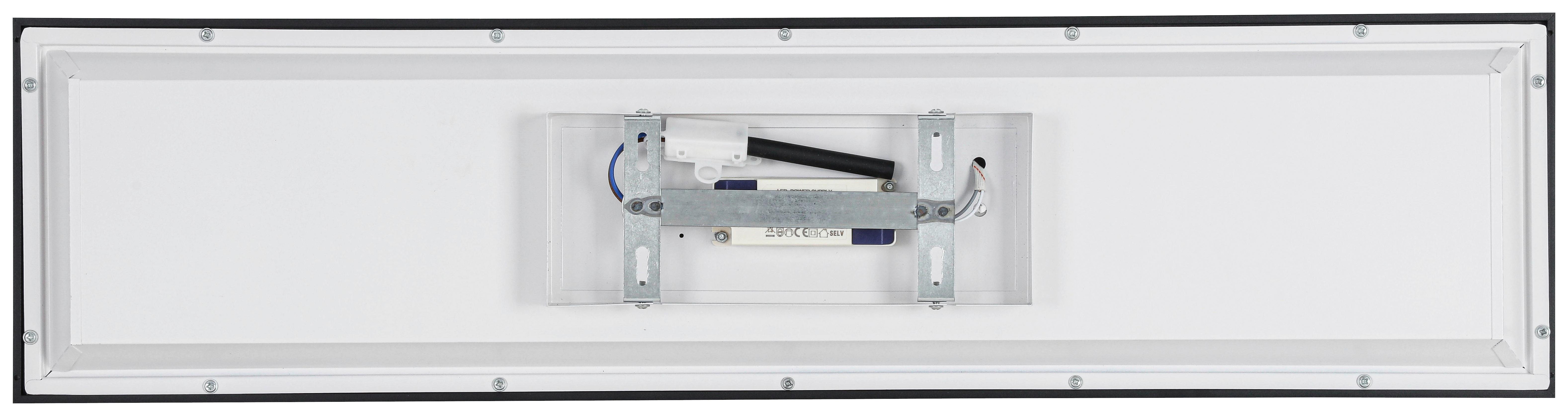 LED-TAKLAMPA JUO - vit/svart, Modern, metall/plast (80/20/6,5cm) - Mömax