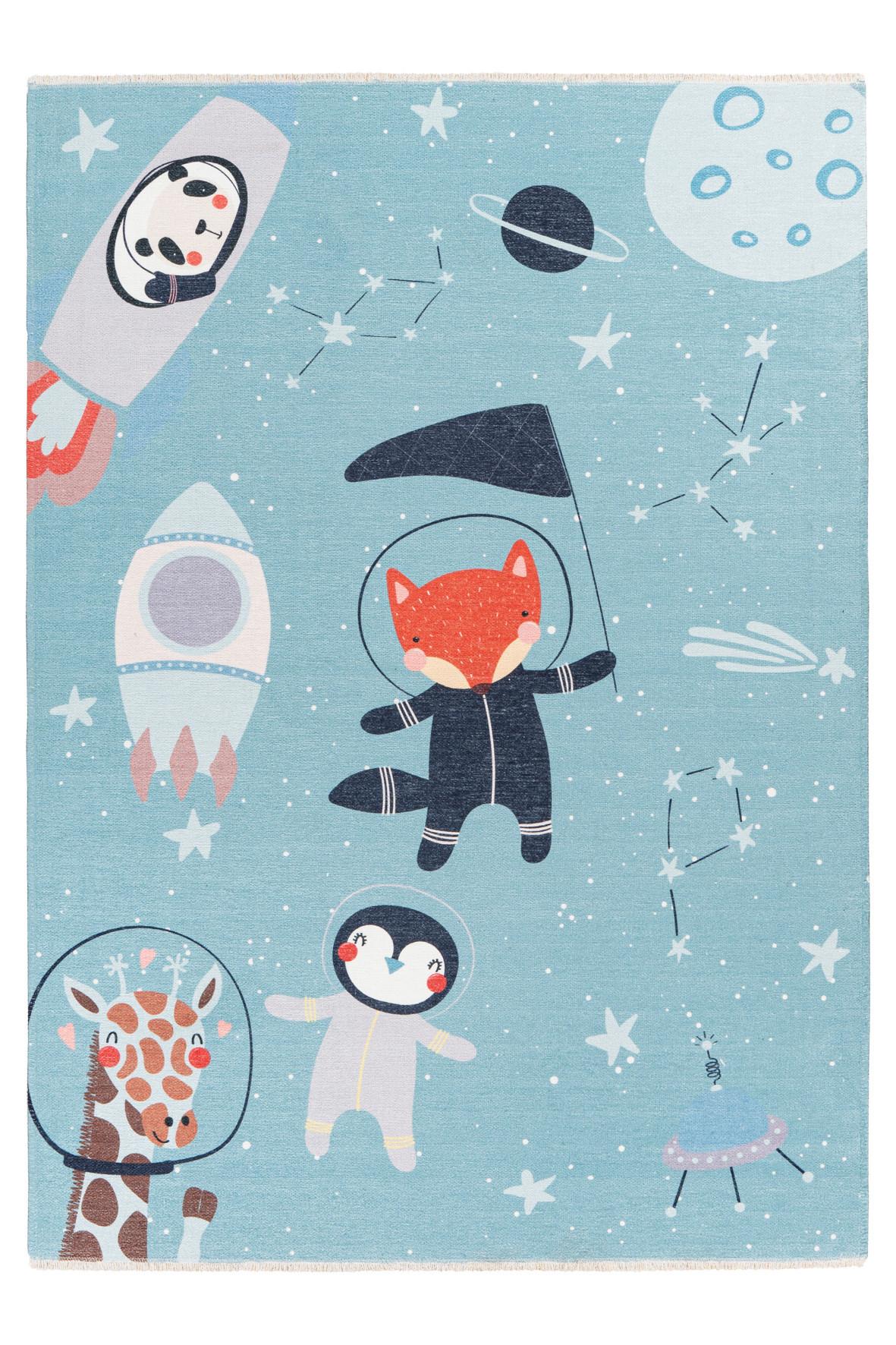 KINDERTEPPICH MY GRETA - Blau/Weiss, Trend, Textil (115/170cm) - Ben'n'jen