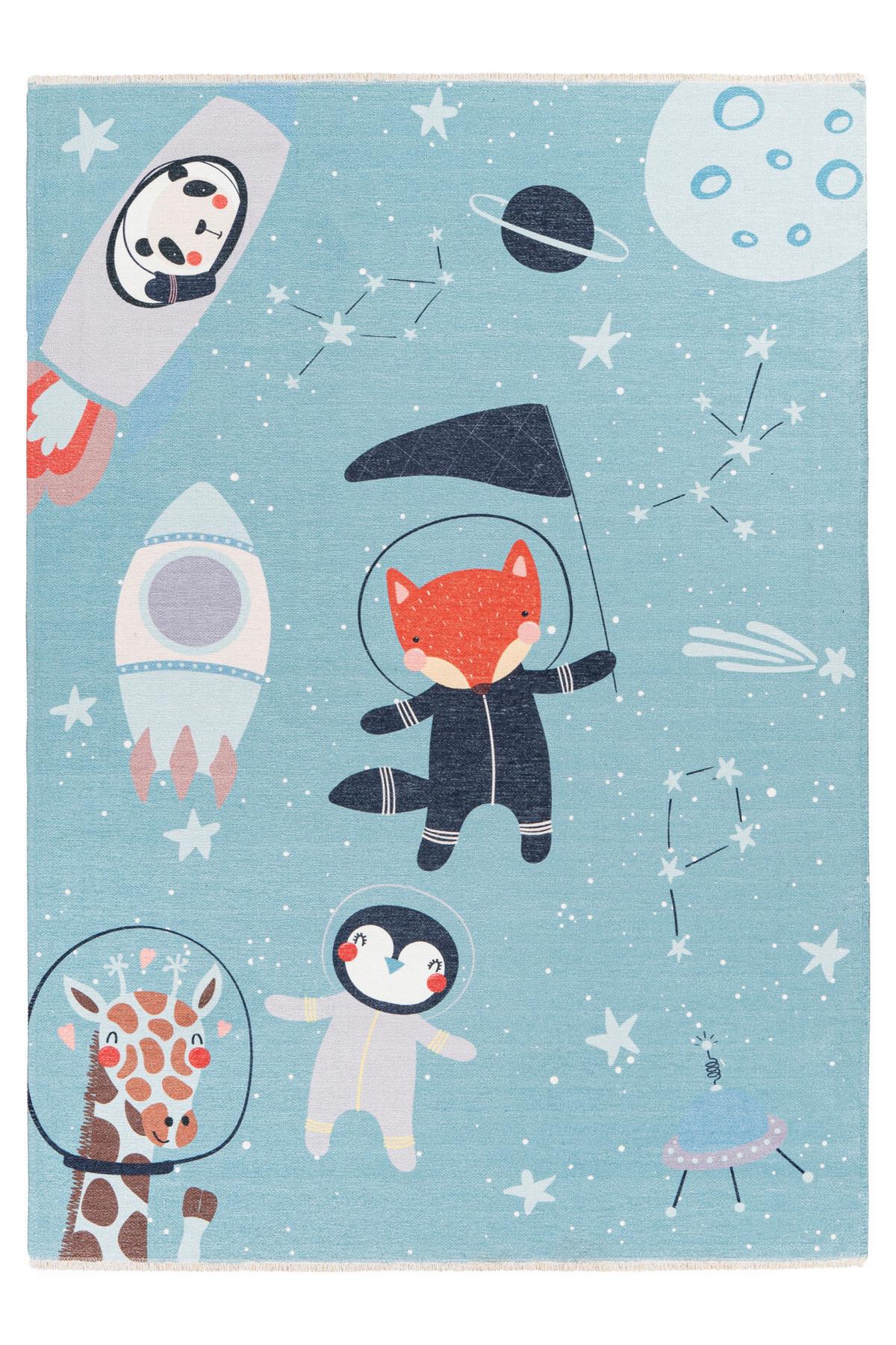 KINDERTEPPICH MY GRETA - Blau/Weiss, Trend, Textil (115/170cm) - Ben'n'jen