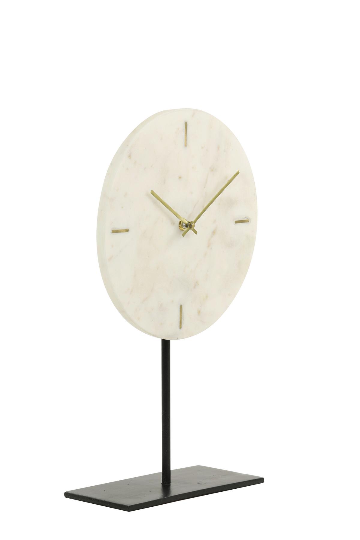 ZEGAR STOŁOWY 7109829_MORENO - biały, Basics, kamień/metal (25,5/10/42,5cm) - Light & Living