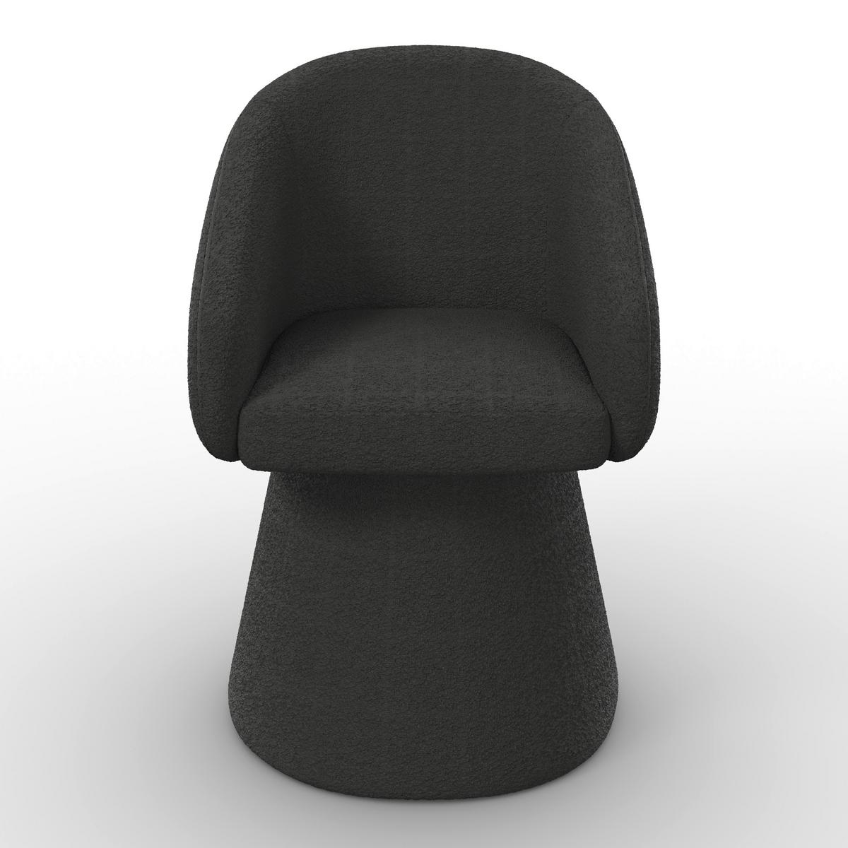 Armlehnstuhl Maia Schwarz Chenille Drehbar Gepolstert - Schwarz, MODERN, Textil/Metall (60/84,5/59cm) - Bessagi Home