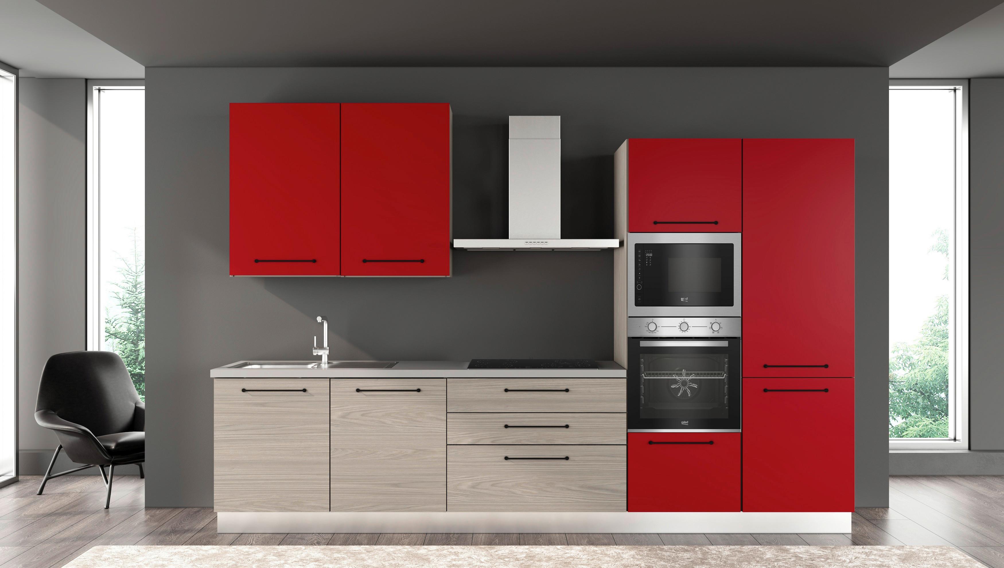 Blok Kuhinja S Aparatima Line 330 - siva/hrast sivi, Konvencionalno, drvo/metal (330/216-240/60cm) - Mömax