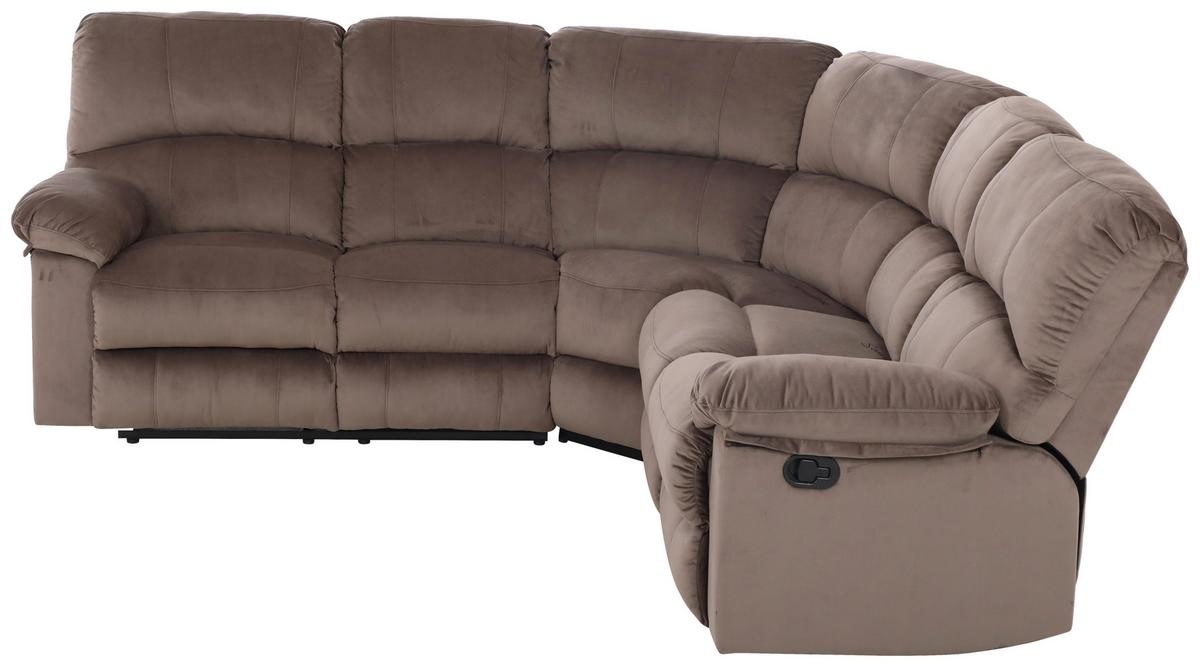 NAROŻNIK LINCOLN - czarny/brązowy, Konventionell, tworzywo sztuczne/tkanina (253/100/253cm) - P & B