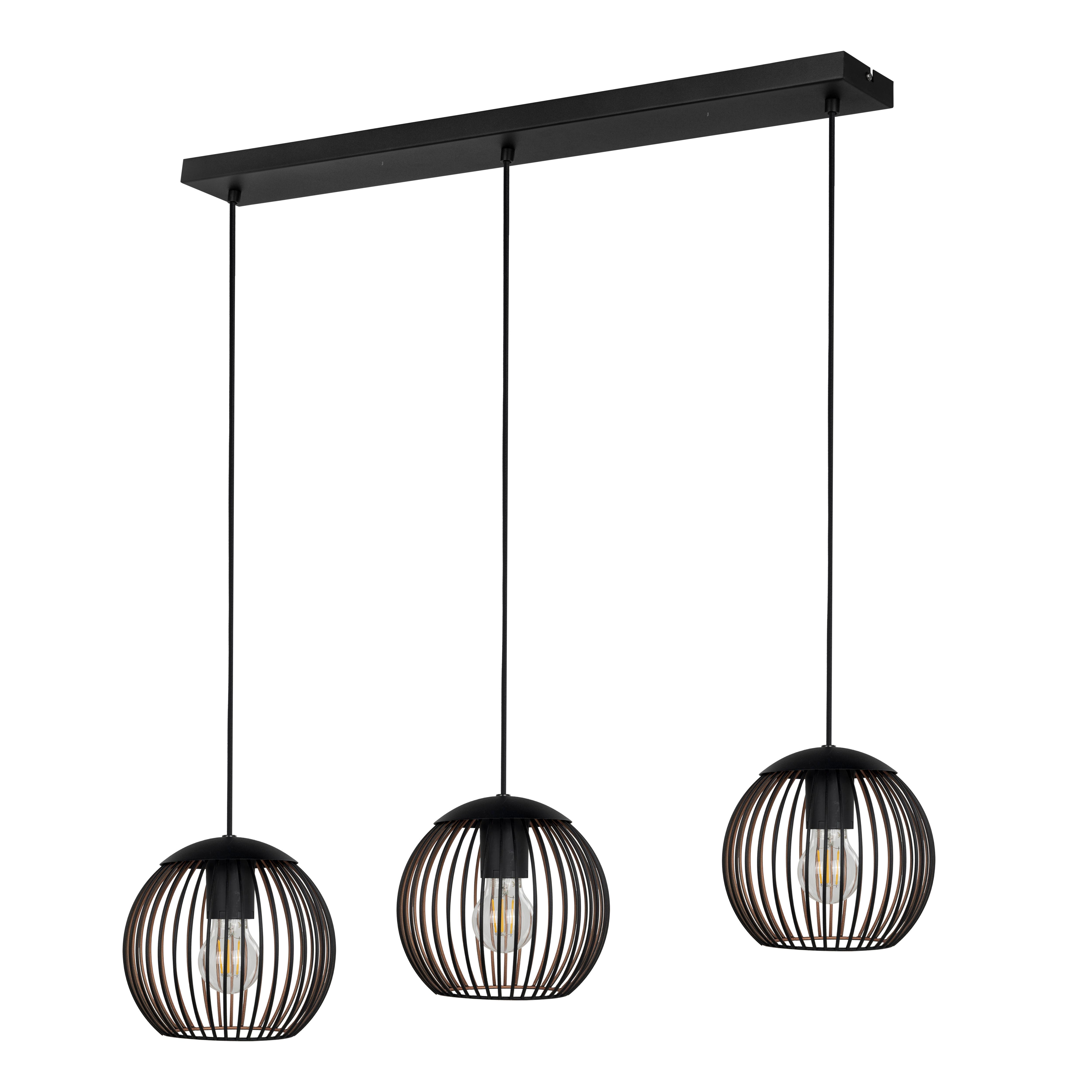 LAMPA WISZĄCA 901869_ALMANZORA - kolor brązu/czarny, Trend, metal (90/20/110cm) - Eglo