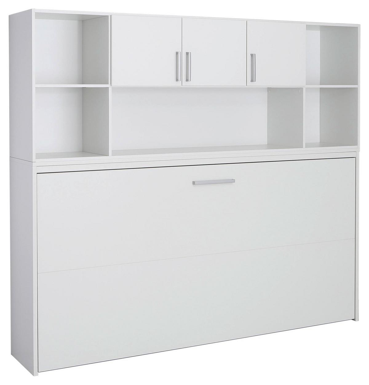 Regal Tamino, Bela - bela/barve aluminija, Konvencionalno, umetna masa/leseni material (213/82/44cm) - Xora