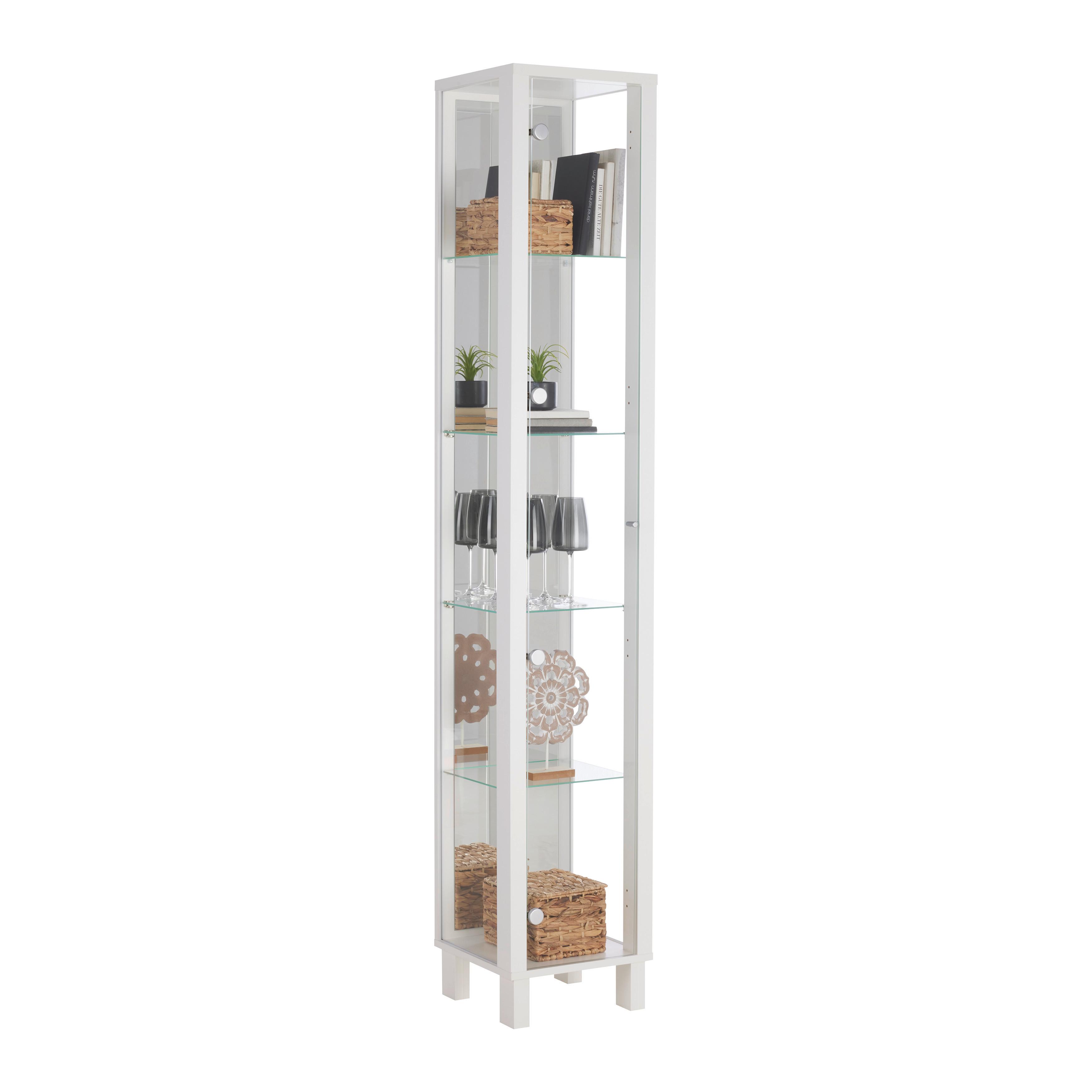 VITRINSKÅP ALBI -EXKLUSIV- - vit/svart, Modern, trämaterial/glas (33/189/33cm) - Mömax