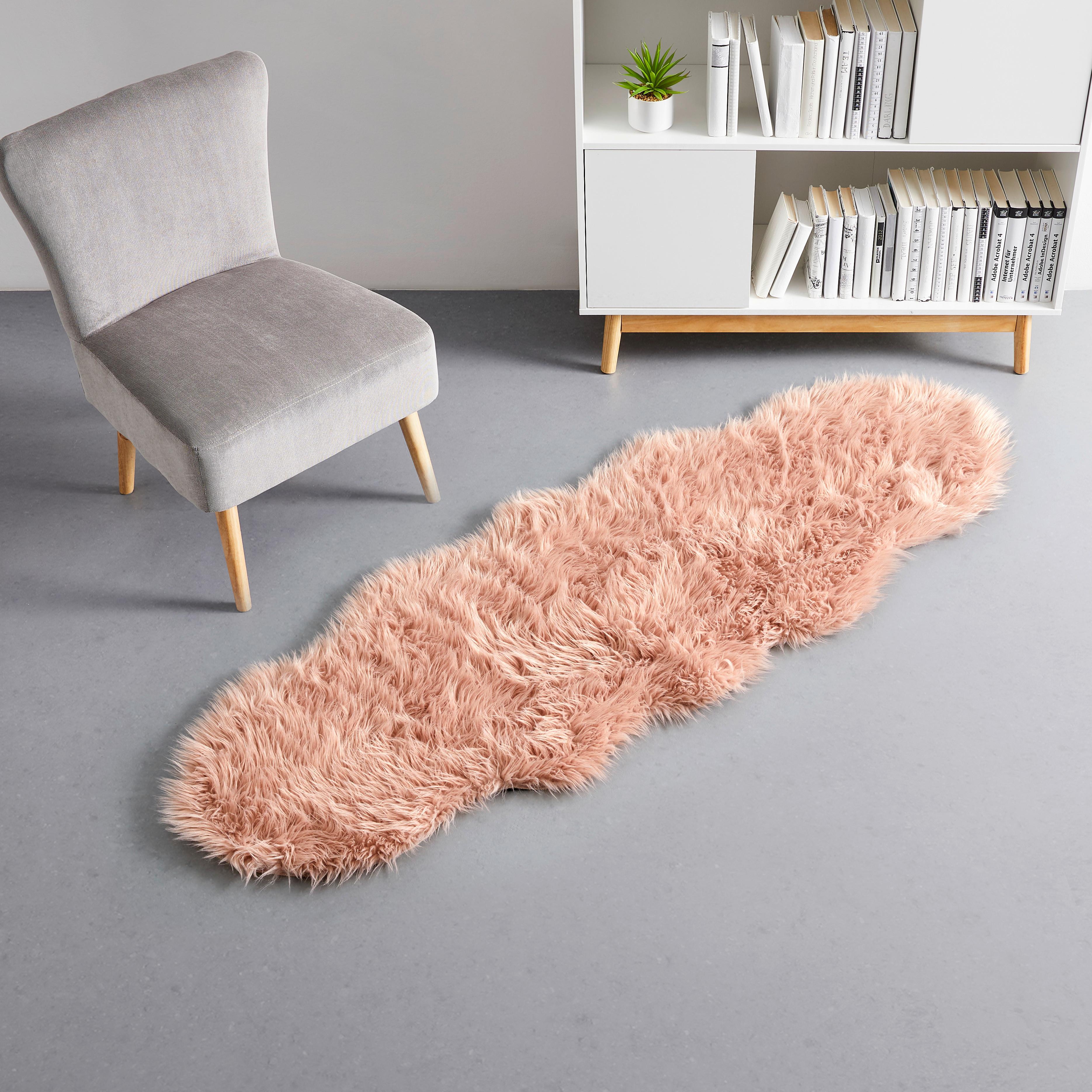 Schaffell Dacio in Rosa - Rosa, MODERN, Textil (160/60cm) - Bessagi Home