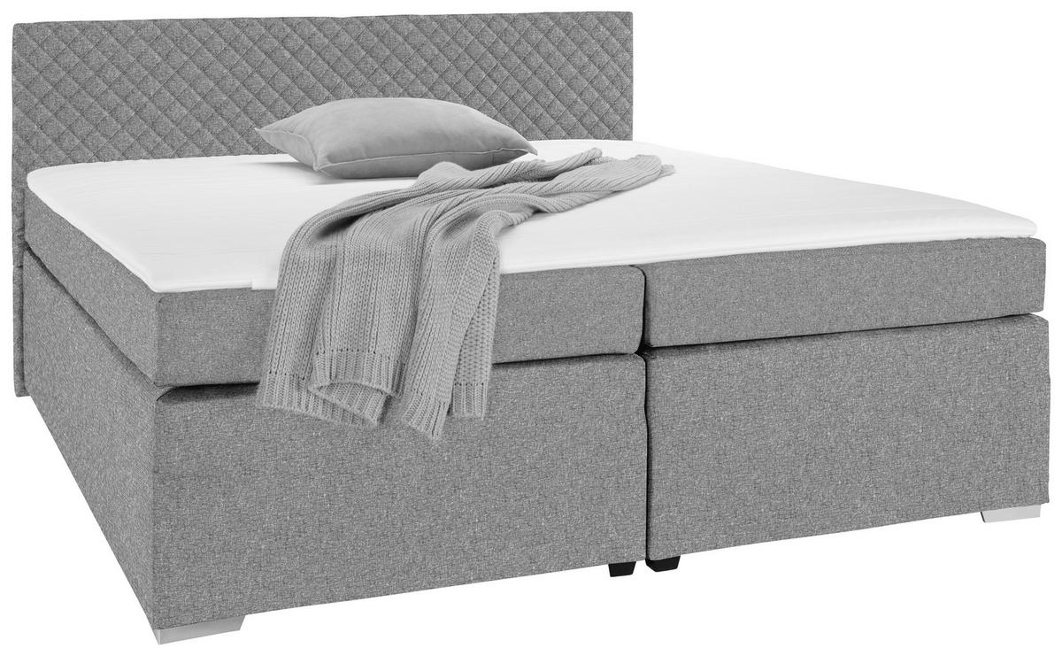 ŁÓŻKO BOXSPRING MALI NEW - kolor srebrny/kolor chromowy, Konventionell, tkanina (160/200cm) - Based