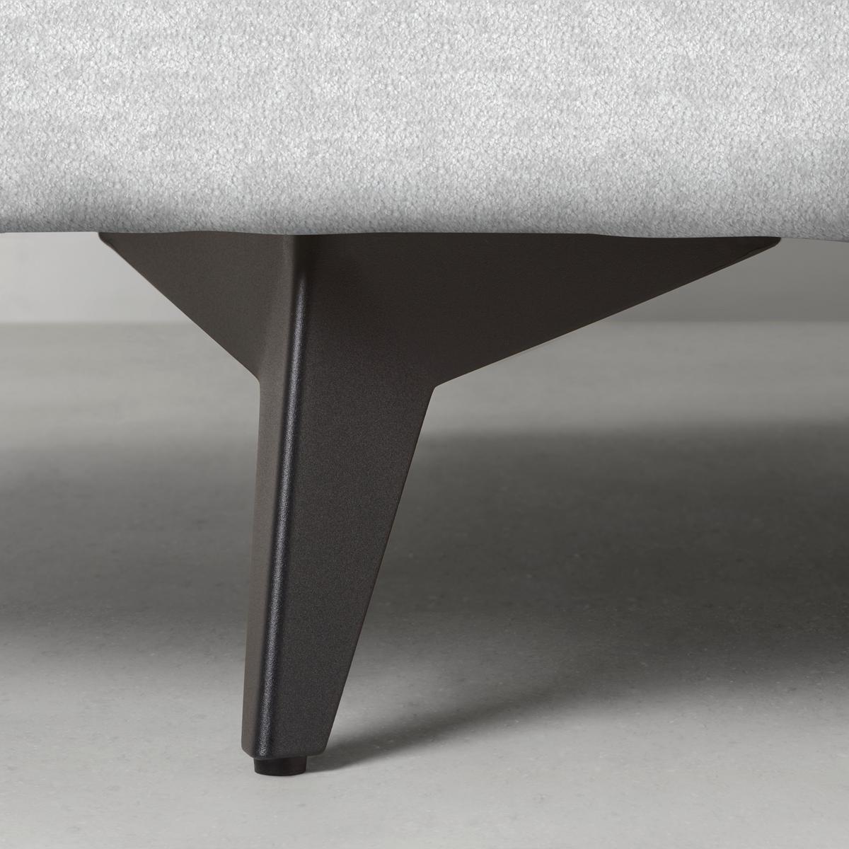 Ecksofa Axel Silberfarben - Silberfarben/Schwarz, MODERN, Textil/Metall (291/87/250cm) - Mömax