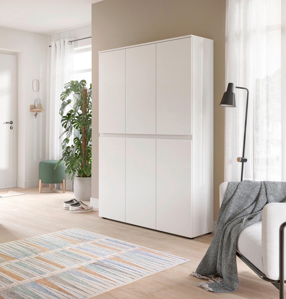 Garderobenschrank Scarpa Weiß - Schwarz/Weiß, Design, Holzwerkstoff/Kunststoff (105/175/37cm) - Livetastic