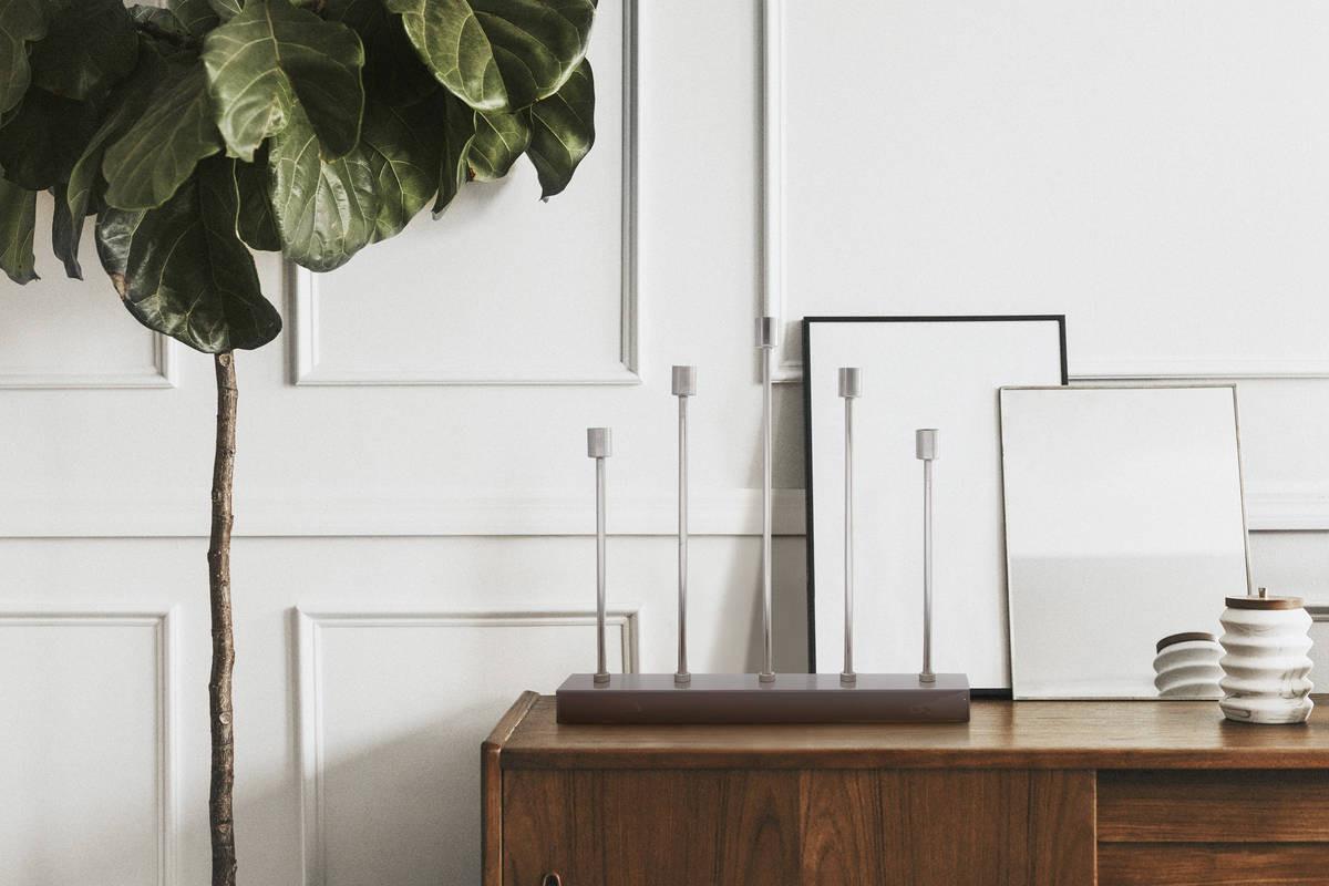 KERZENSTÄNDER KERZENHALTER ART DECO 525 - Silberfarben/Grau, Trend, Metall (40/9/40cm) - Kayoom