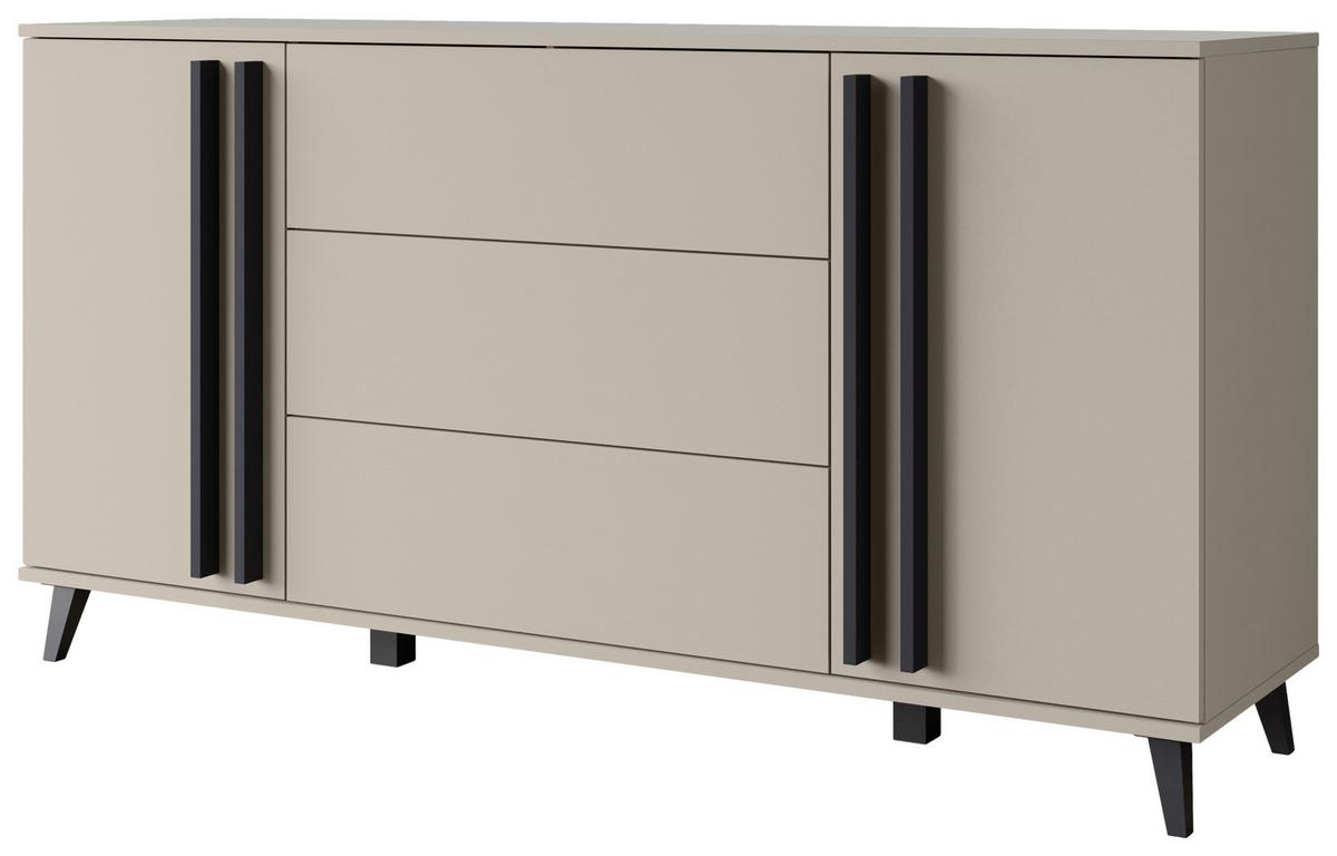 Komoda Helsinki, Bež - črna/bež, Trend, umetna masa/leseni material (150/77,8/39,5cm)