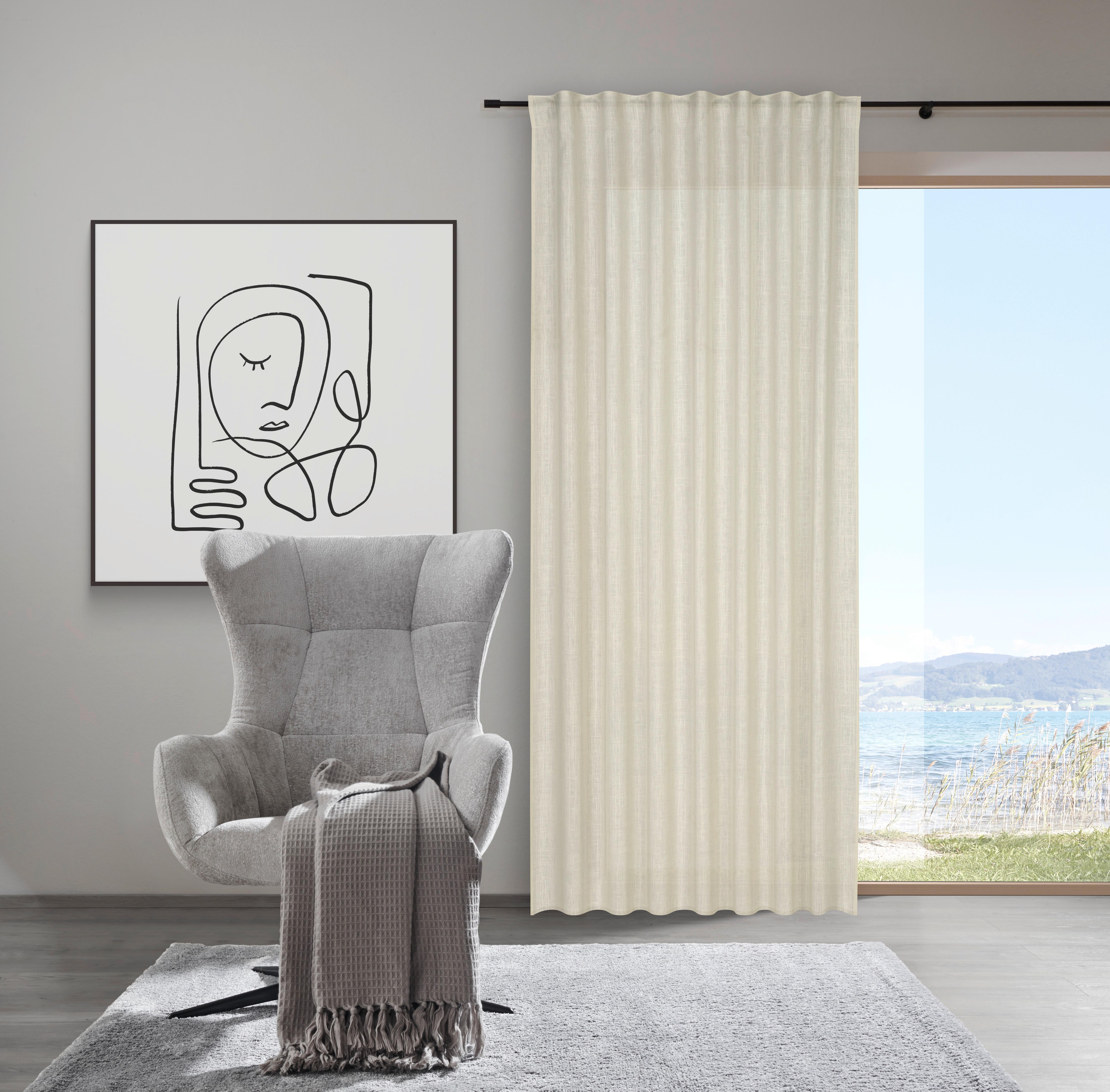 GARDINLÄNGD LINA - grön, textil (140/255cm) - Premium Living