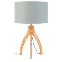 Namizna Svetilka Anna, Svetlo Siva, Bambus - naravne barve/svetlo siva, Trend, tekstil/les (36/54cm) - Good & Mojo