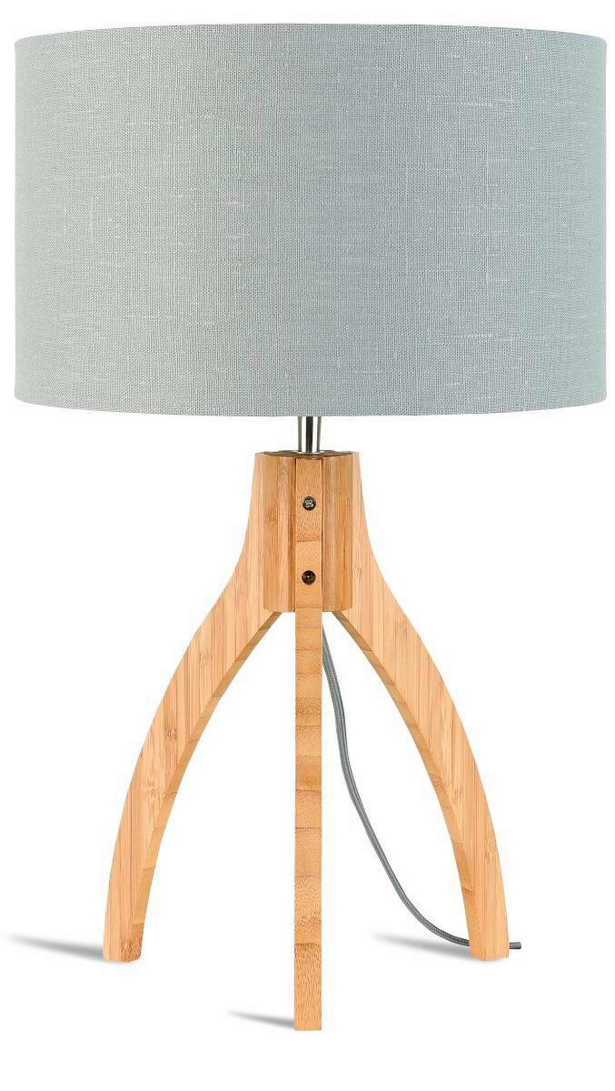 Namizna Svetilka Anna, Svetlo Siva, Bambus - naravne barve/svetlo siva, Trend, tekstil/les (36/54cm) - Good & Mojo