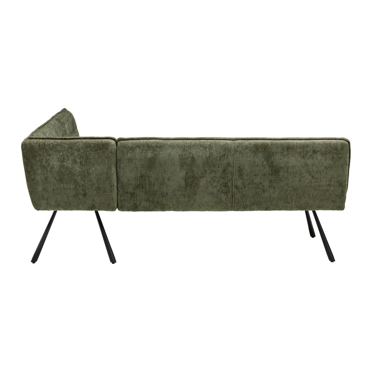 Eckbank Como Grün - Schwarz/Grün, MODERN, Textil/Metall (215/84/170cm) - Mömax