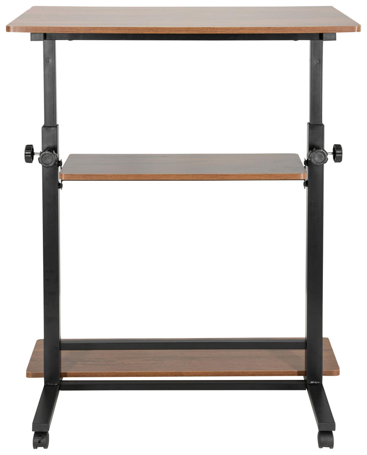 Pisalna Miza Workstation Ii, Črna, Hrast - črna/barva oreha, Basics, kovina/umetna masa (80/80x120/50cm) - MID.YOU