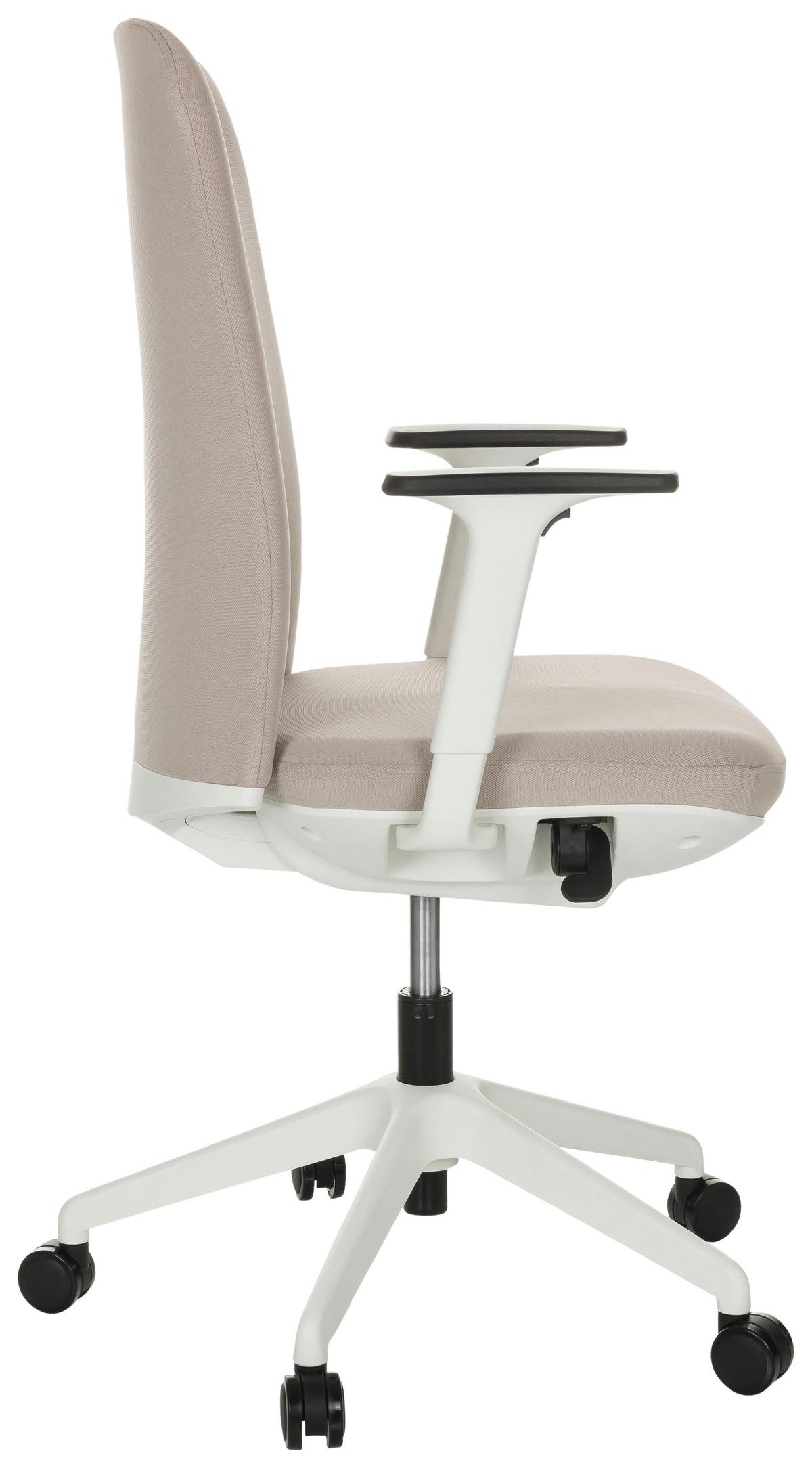 Pisarniški Stol Nestora, Bež - bela/bež, Basics, umetna masa/tekstil (70/103-113/70cm) - MID.YOU