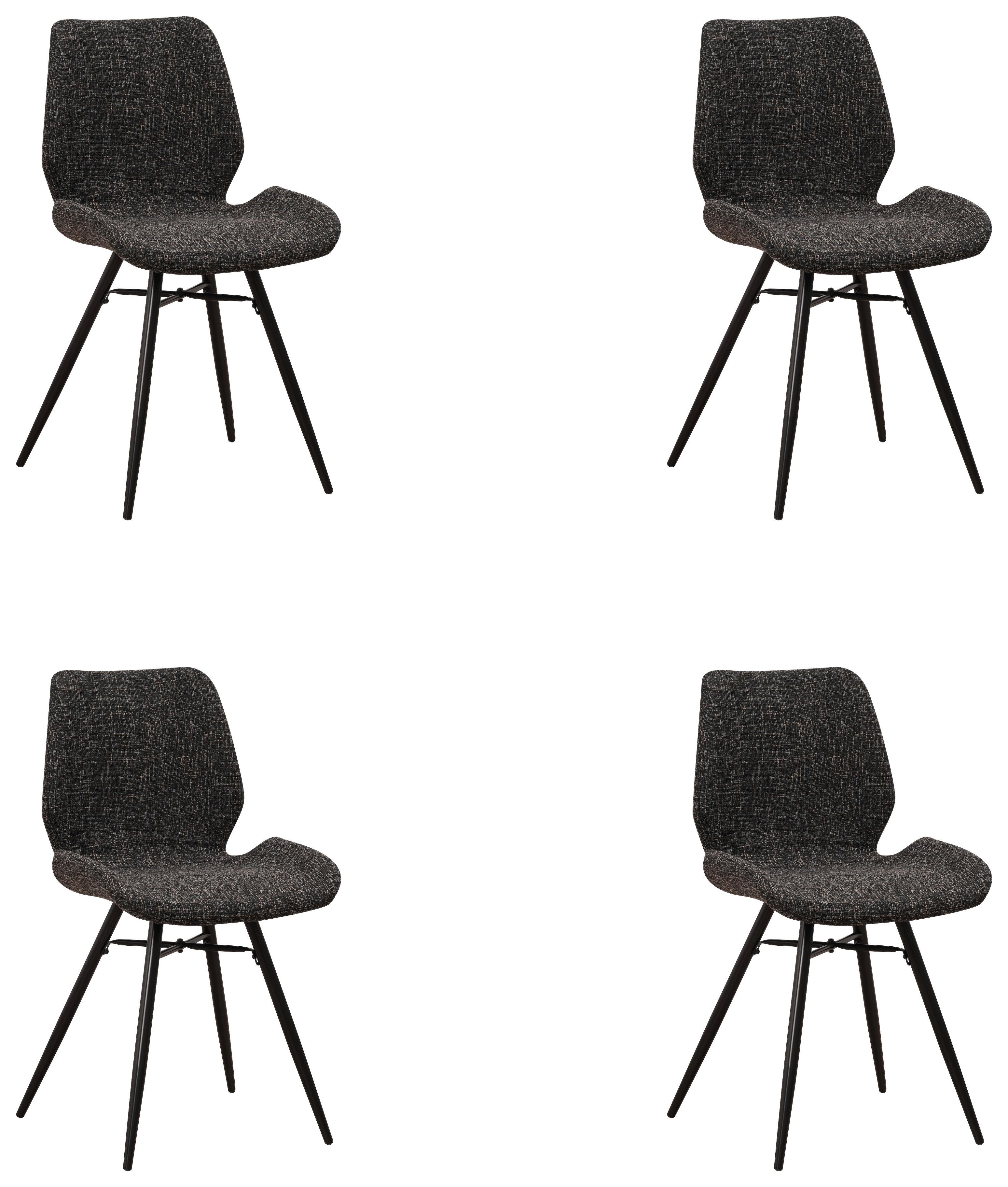 STUHL-SET BARRON - Schwarz, Design, Textil (47/82/55cm) - MID.YOU