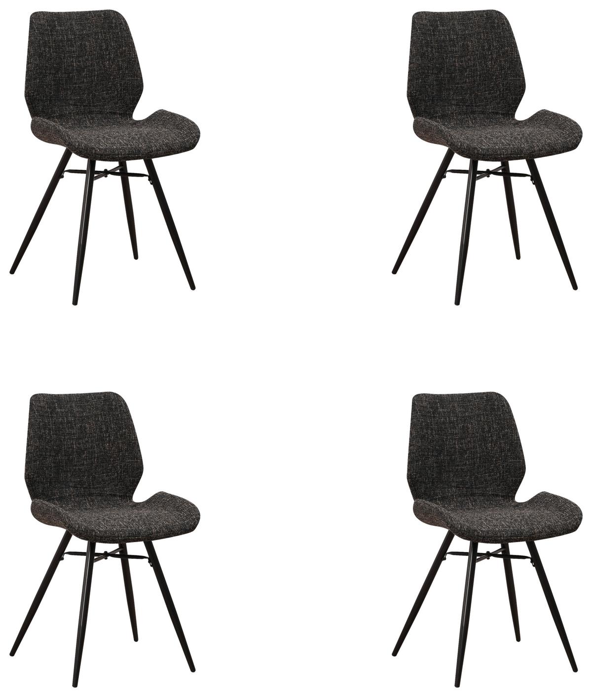 STUHL-SET BARRON - Schwarz, Design, Textil (47/82/55cm) - MID.YOU