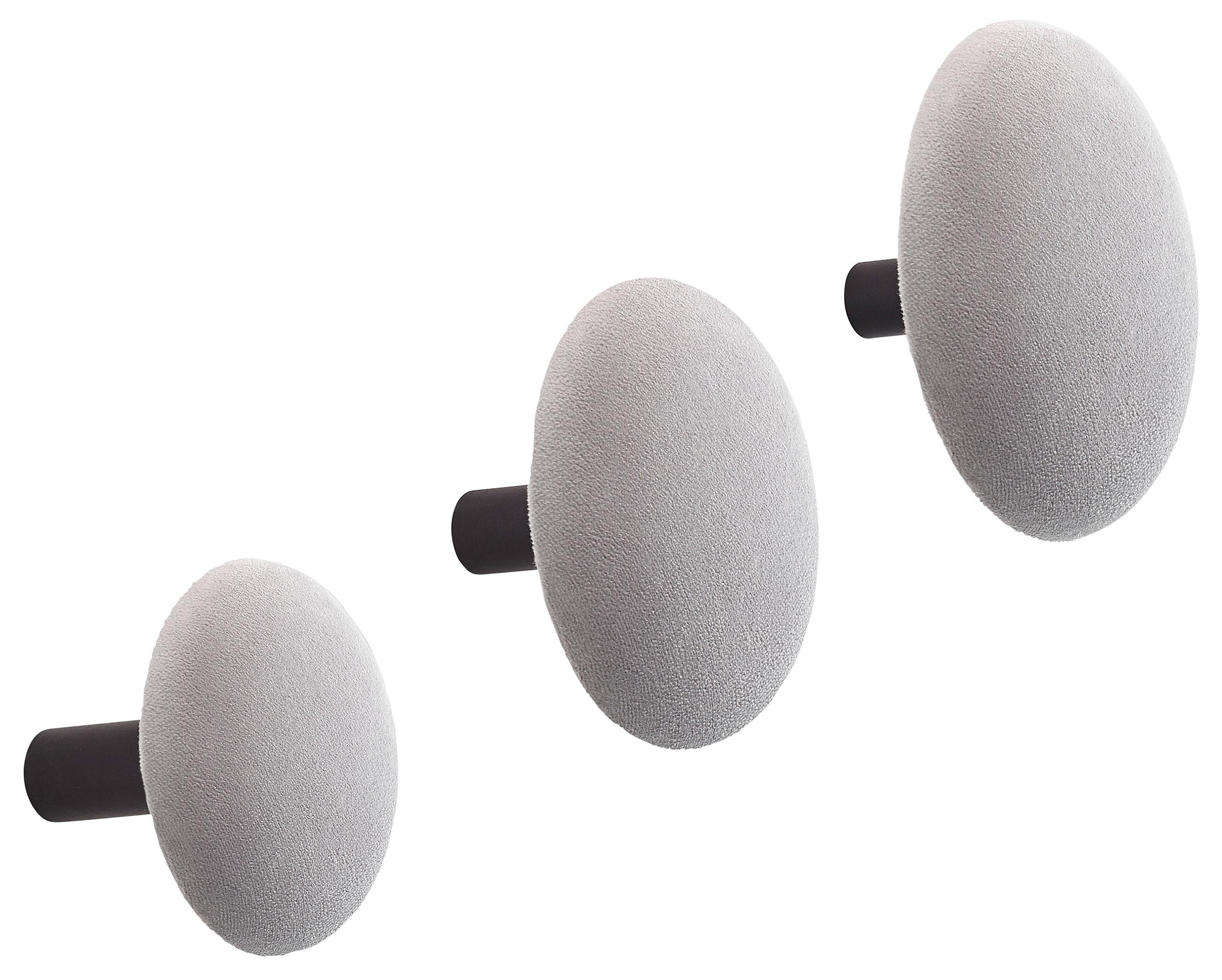 Haken Pamilla in Dunkelgrau, 3er Set - Dunkelgrau, Modern, Textil (10/8/6/6/6/5,4cm) - Mömax