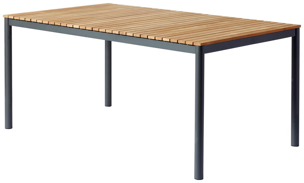 Gartentisch Mood Teakholz/Anthrazit - Anthrazit/Teakfarben, KONVENTIONELL, Holz/Metall (167,5/100/74cm) - Gardenson
