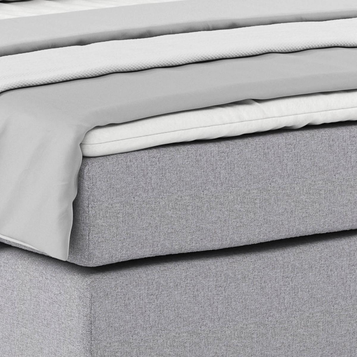 Boxspring Krevet Nero - sivo-smeđa/svijetlo siva, Konvencionalno, tekstil/metal (140/200cm) - Best Price