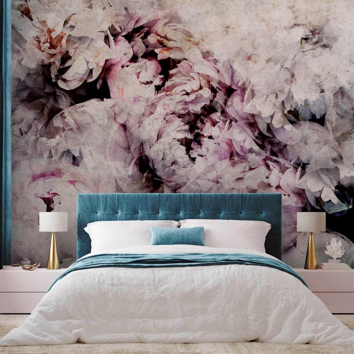 Fototapeta Home Flowerbed, 200x140cm - magenta/svetlo siva, Trendi, tekstil (200/140cm) - artgeist