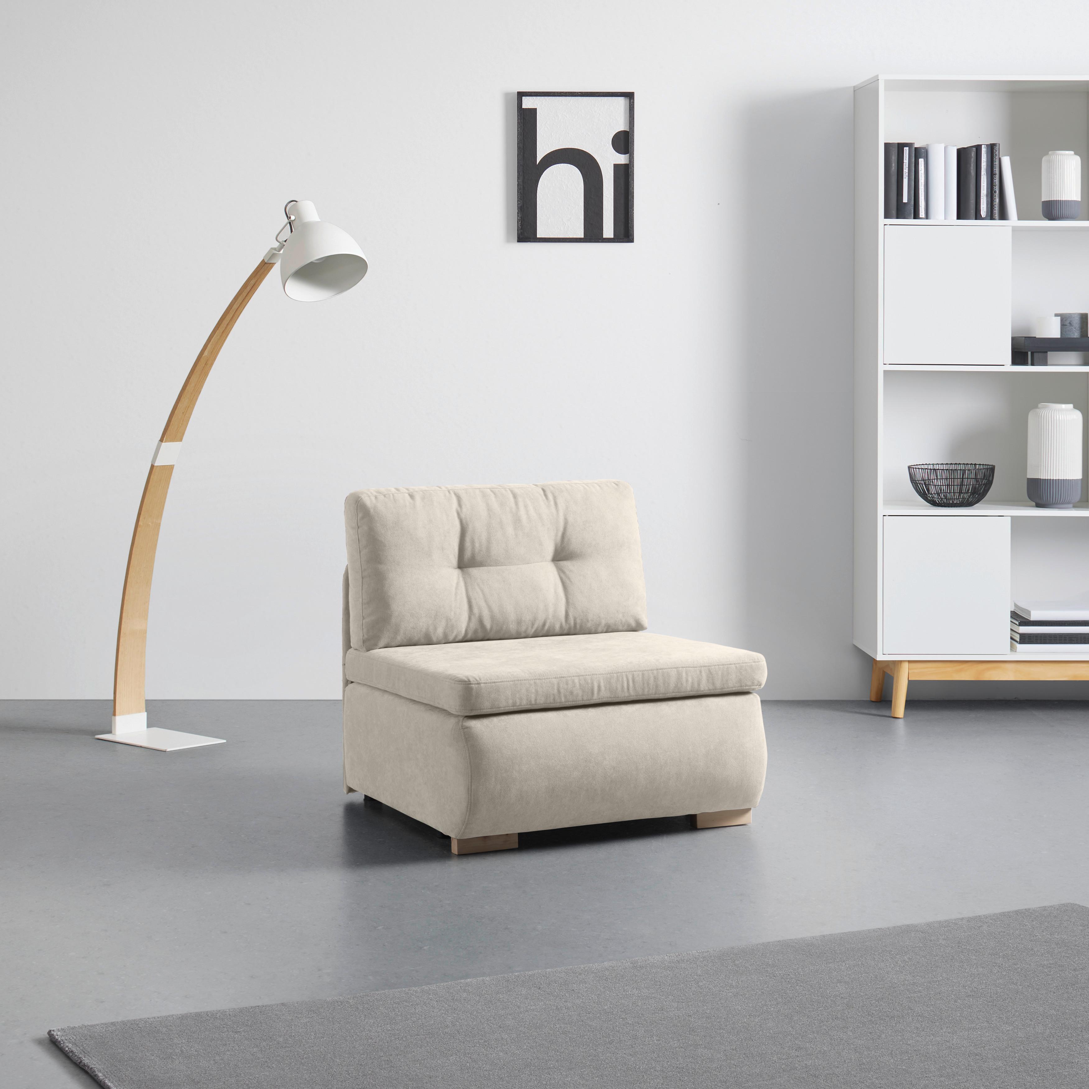 Schlafsessel Modena in Beige - Beige/Schwarz, Kunststoff/Textil (89/88/90cm) - Mömax