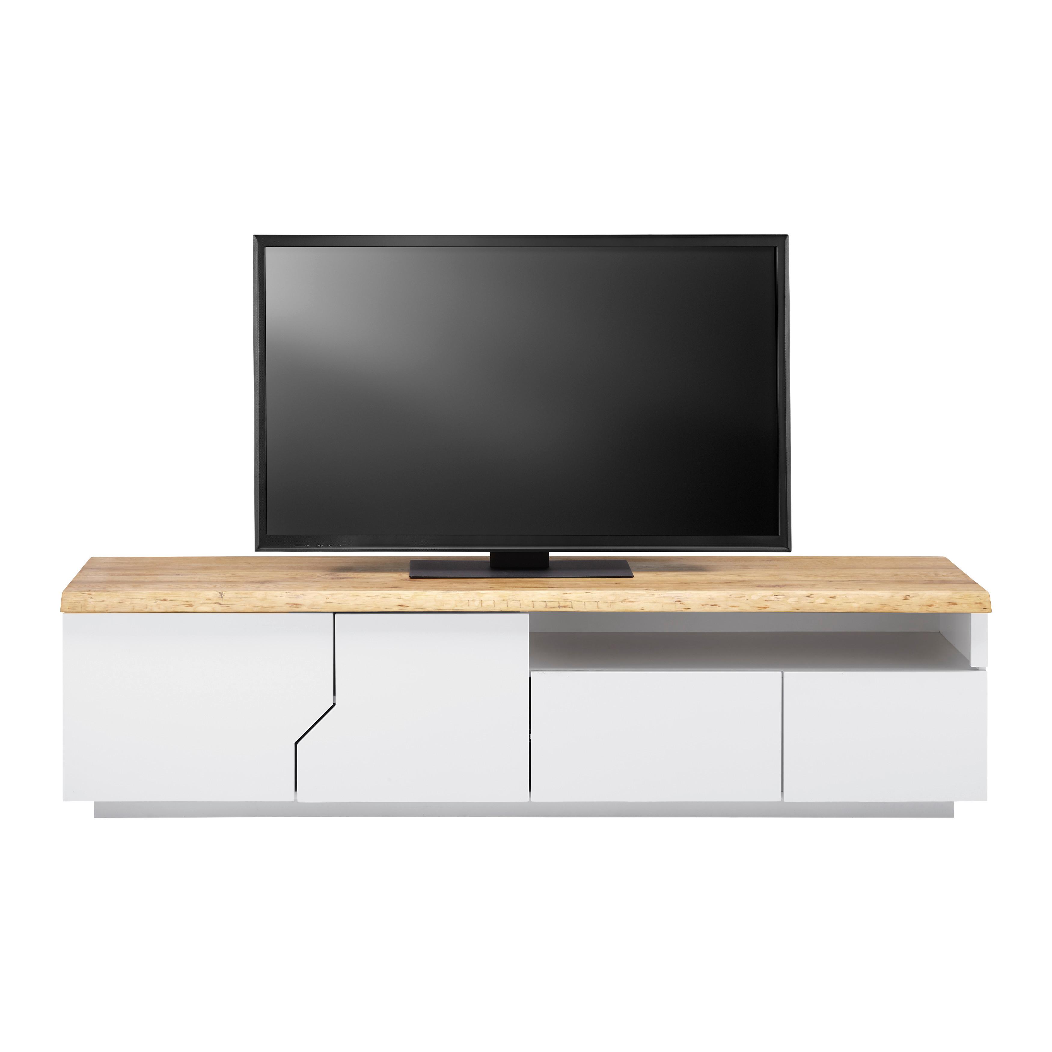 MEDIABÄNK CARLOS - vit/ekfärgad, Modern, trä (180/46,5/42cm) - Bessagi Home