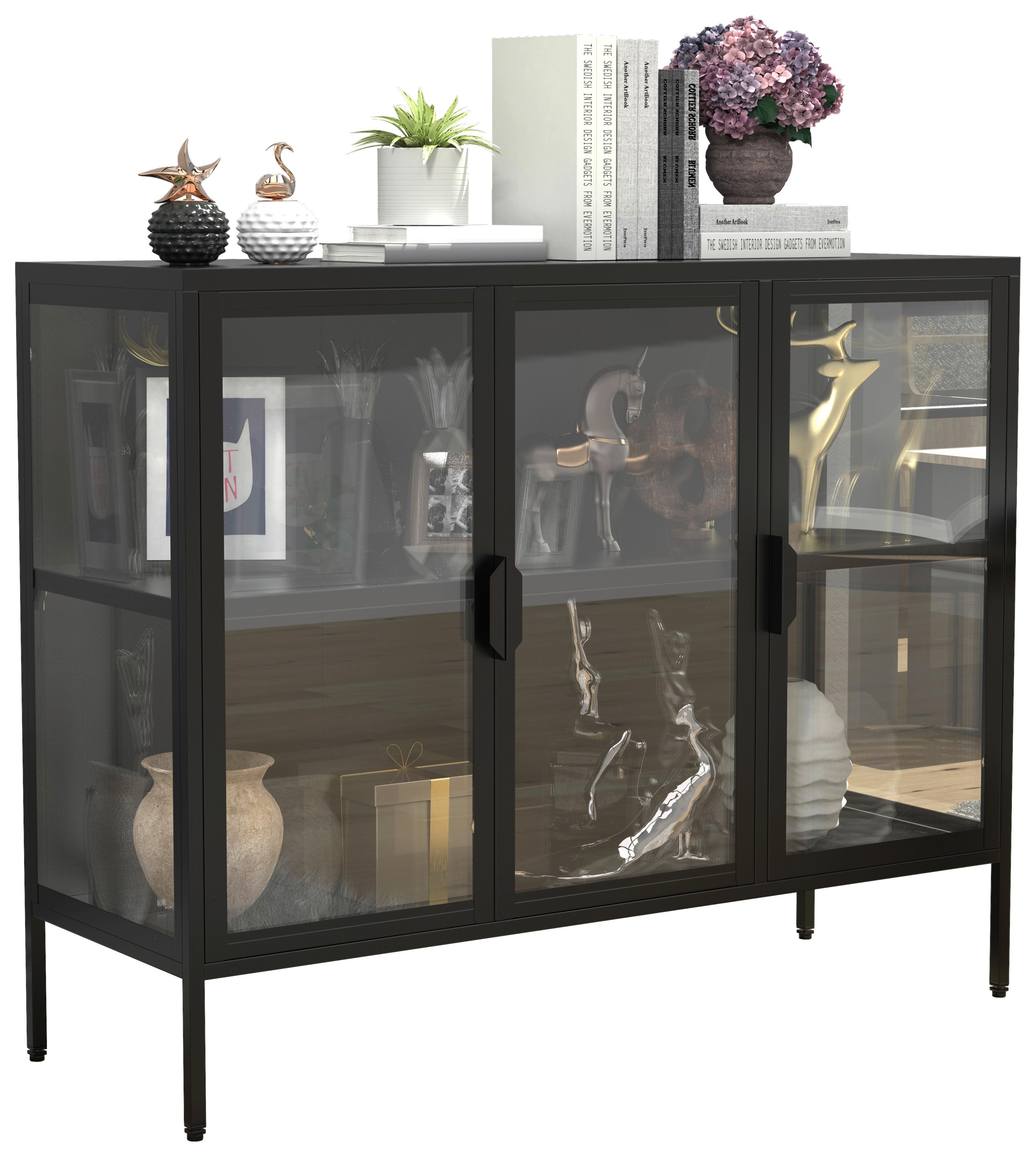BADEZIMMER 3-TLG. WASCHPLATZ "BITILA 60" - Weiss/Schwarz, Modern, Glas/Keramik (60cm) - MID.YOU