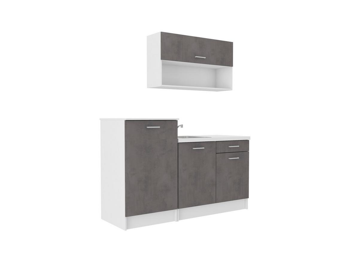 Kuhinjski Blok Brez Aparatov Smart, Siva, Bela, 160cm - siva/bela, Design, umetna masa/leseni material (160cm) - P & B