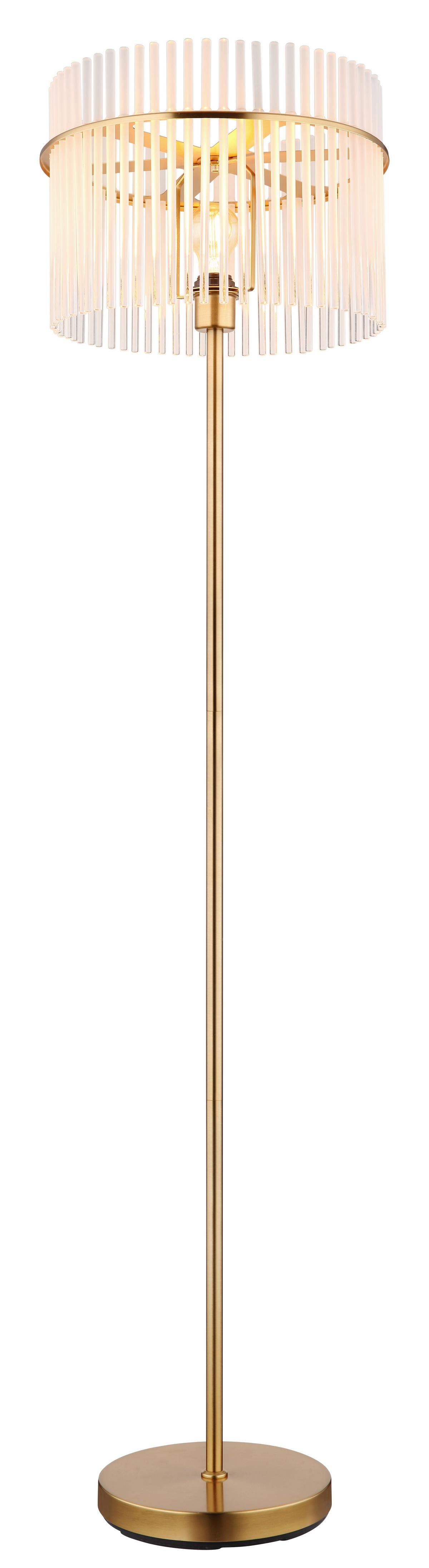 Stoječa Svetilka 15698sm Gorley - zlate barve/opal, Konvencionalno, kovina/steklo (38/152cm) - Globo