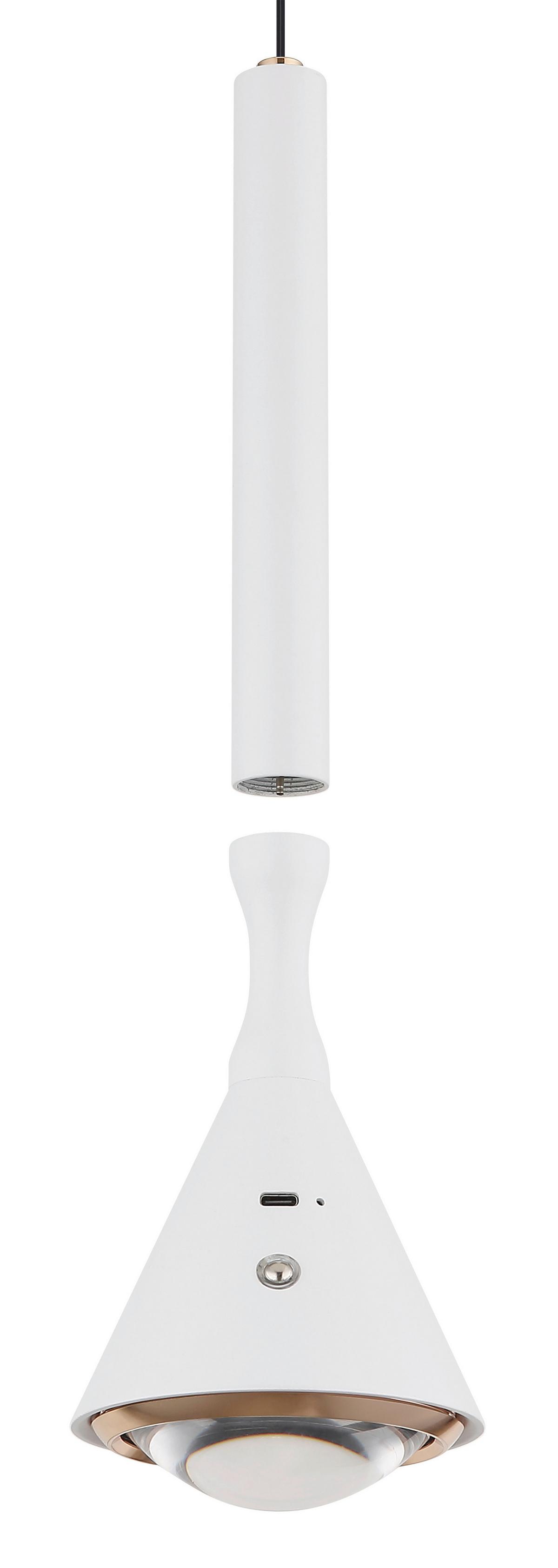 Led-hängeleuchte 16061w Lucinda - Weiss, Design, Kunststoff/Metall (9,9/50-210cm) - Globo