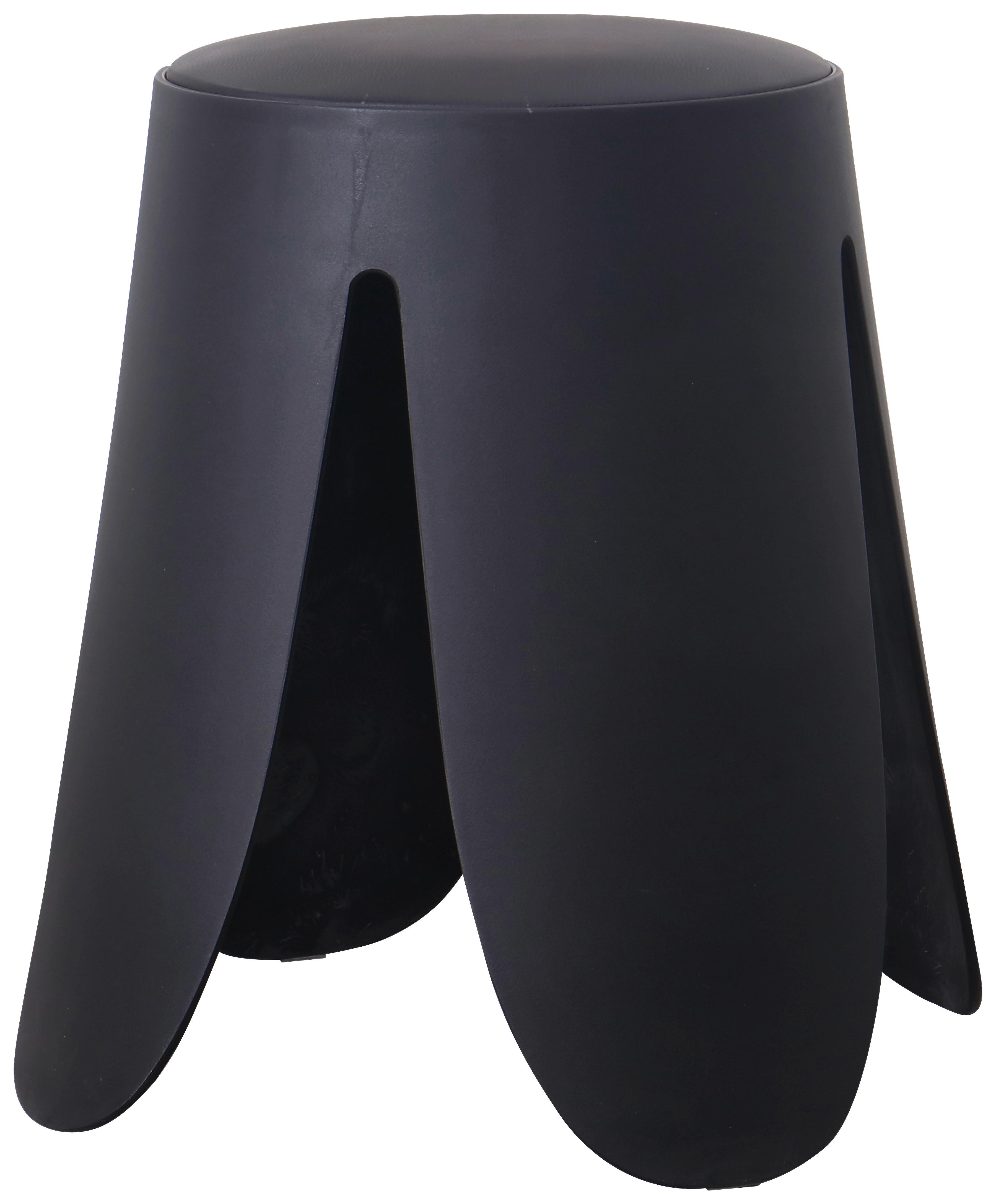 Hocker Pia Schwarz - Schwarz, LIFESTYLE, Holz/Kunststoff (30/46cm) - Based