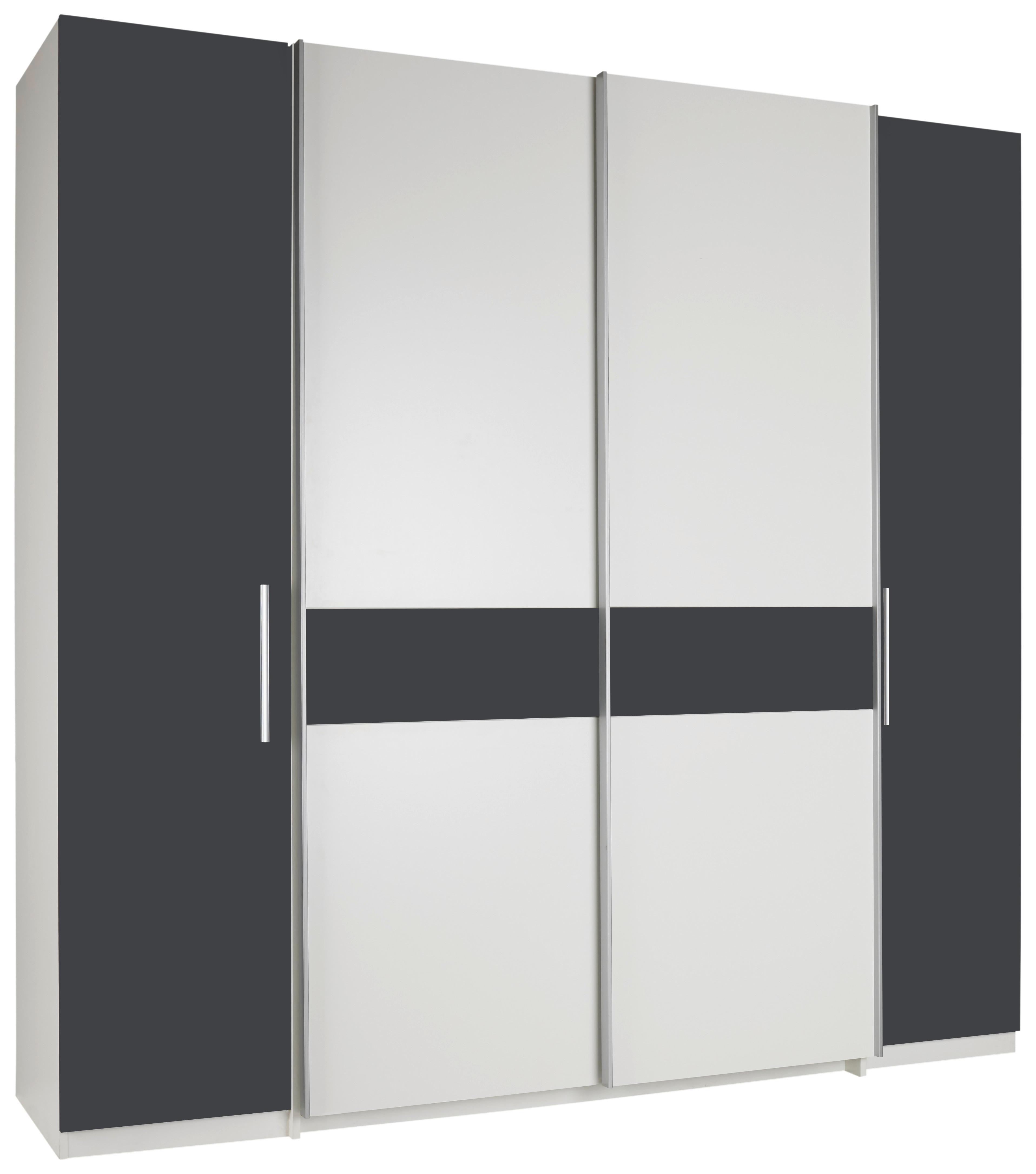 Kombinirana Omara Za Oblačila Fabio, Bela, Barva Grafita - bela/barve grafita, Konvencionalno, leseni material (215/210/62cm) - Modern Living