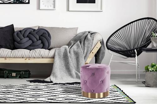 Hocker Piano Lila/Goldfarben - Lila/Goldfarben, Basics, Holz/Holzwerkstoff (40/40/40cm) - Kayoom