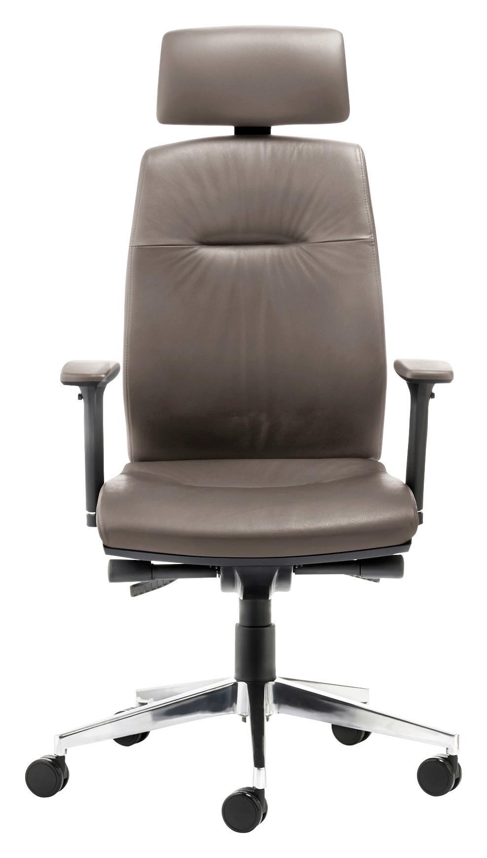 Chefsessel My Contract Line Braun - Chromfarben/Schwarz, MODERN, Leder/Kunststoff (66/123/63cm) - MID.YOU