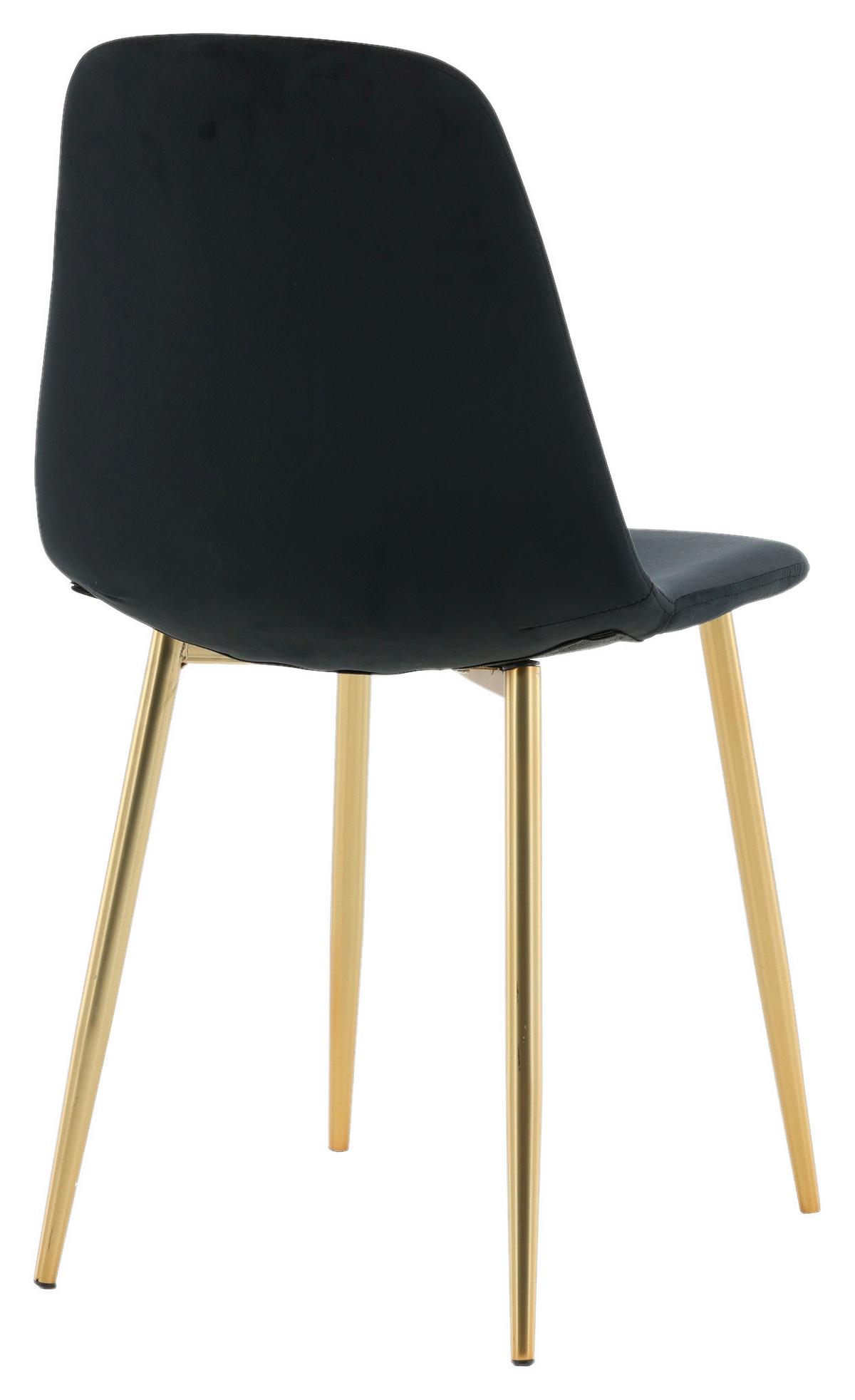 STUHL-SET POLAR - Messingfarben/Schwarz, Design, Textil/Metall (44/86/52cm) - Livetastic