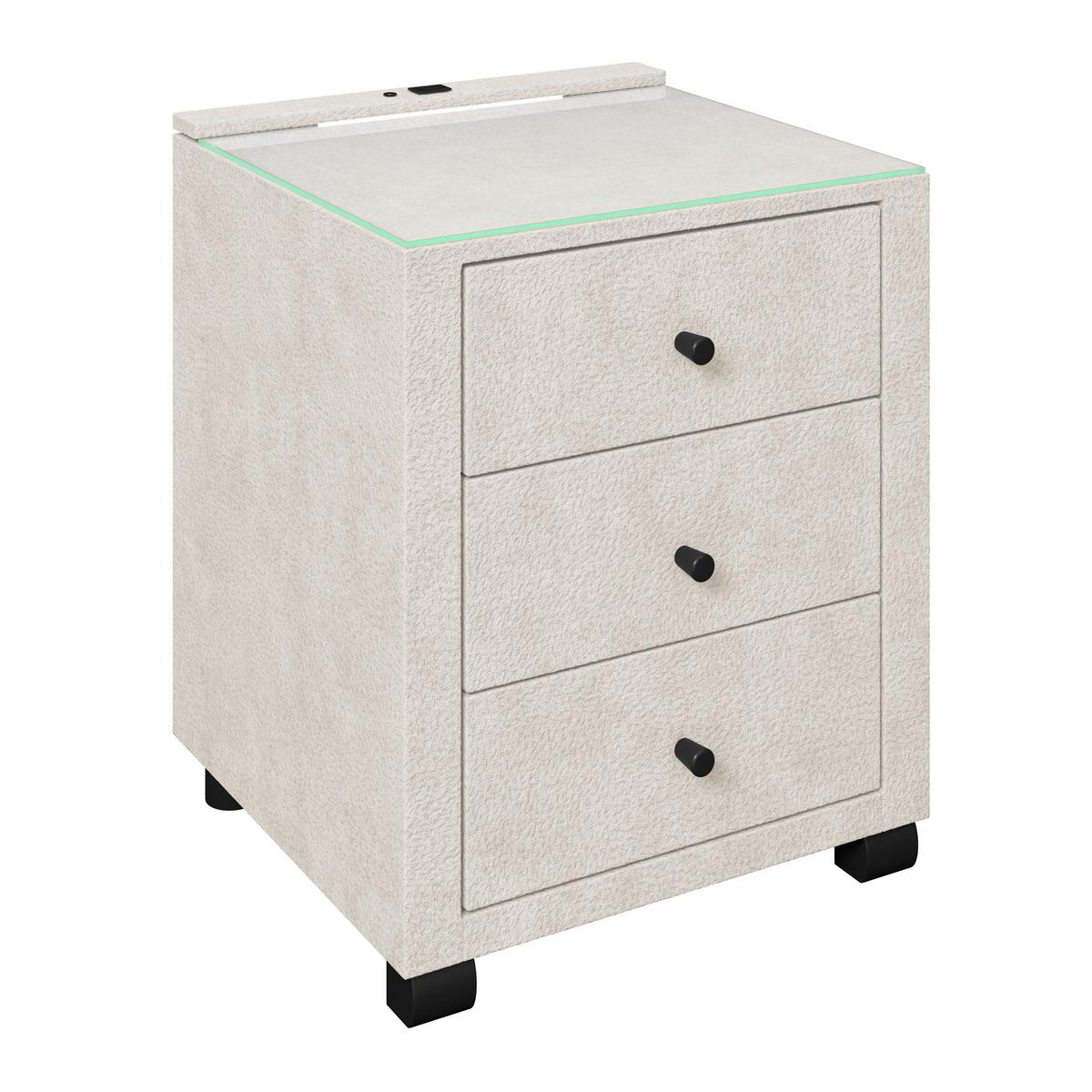 Noptieră ELYSIA - bej, Trend, plastic/sticlă (48/68/45,5cm) - Premium Living