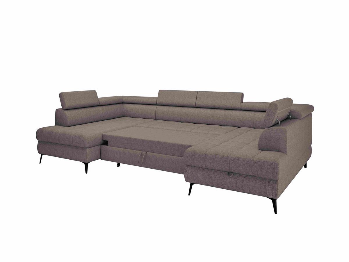 Sarokkanapé Ágyfunkcióval Look - taupe, Modern, textil/fa (343/82-100/195cm) - Mömax