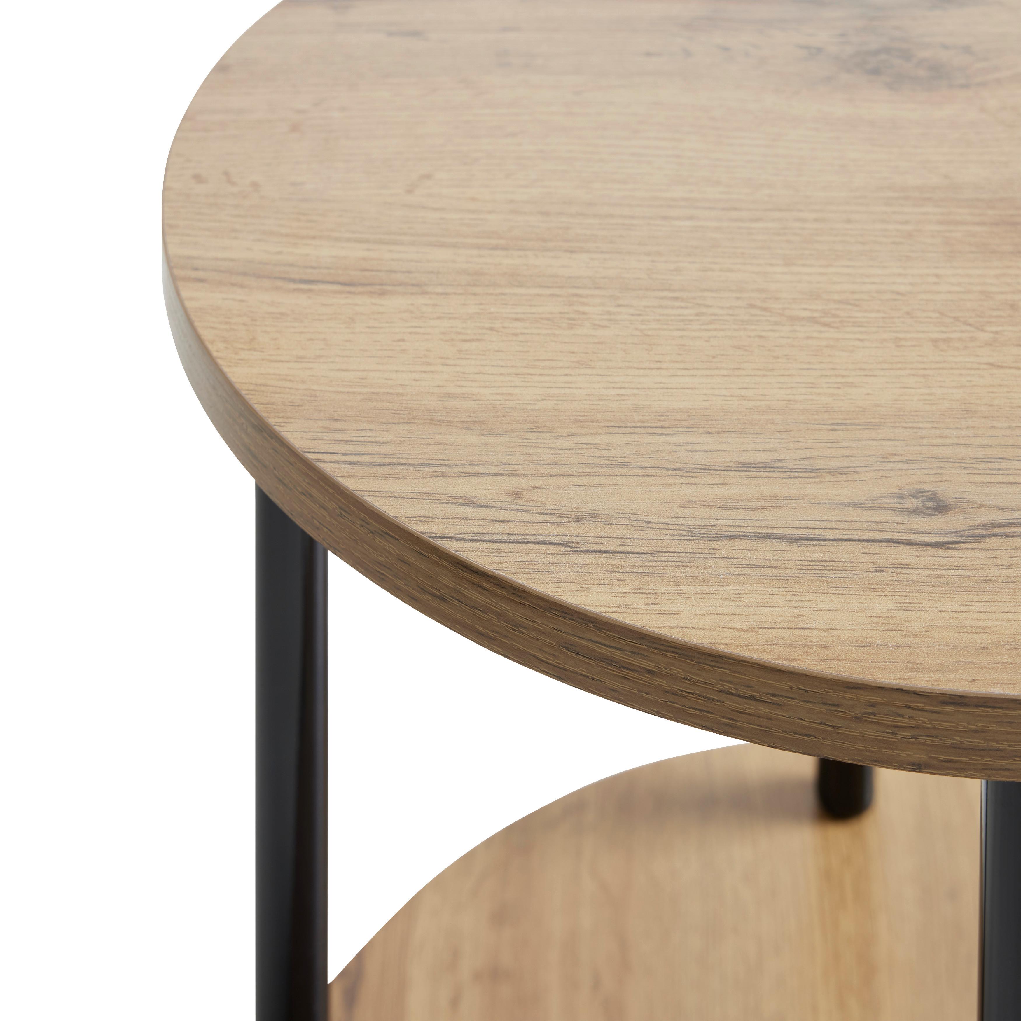 BIJZETTAFEL NEAPEL -SB- - Zwart/Eikenhout Artisan, Modern, Houtcomposiet/Metaal (40/40cm) - Mömax