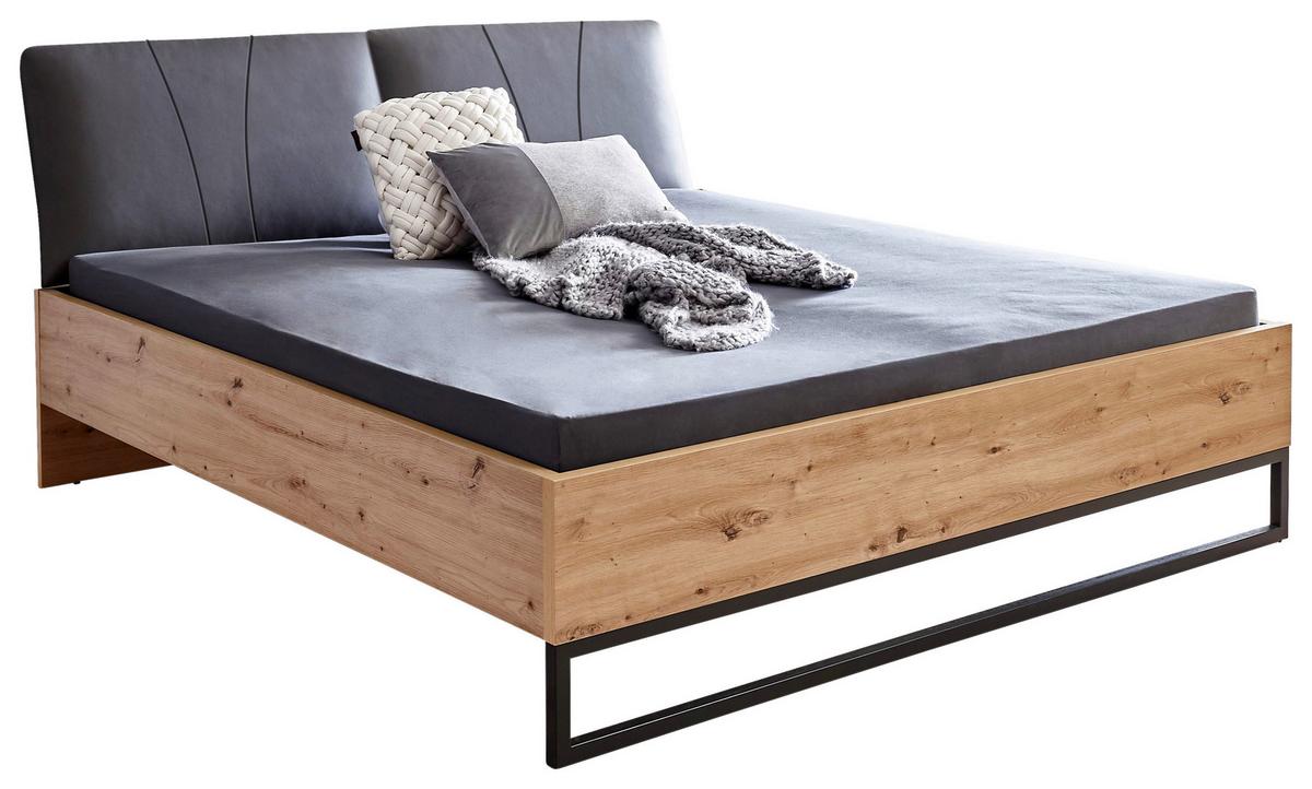 ŁÓŻKO VINTAGE -TIME- - antracytowy/ciemnobrązowy, Lifestyle, materiał drewnopochodny/metal (180/200cm) - Ti'me