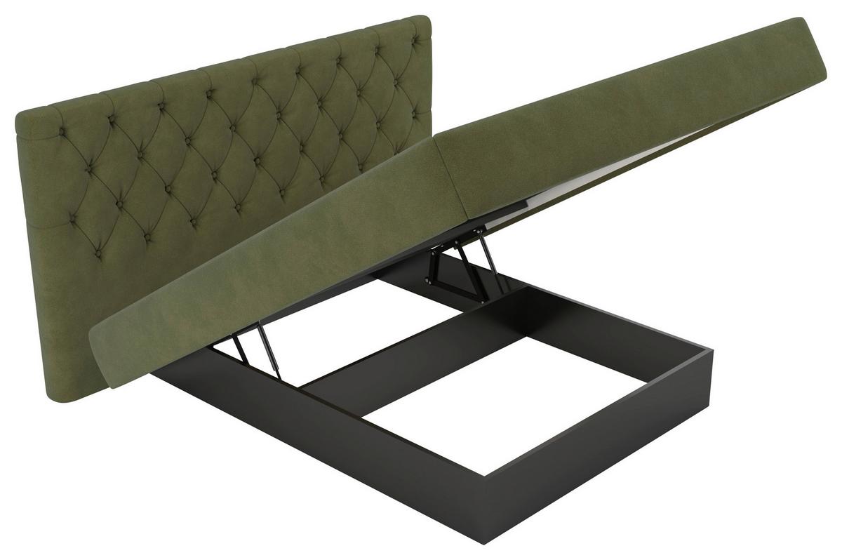 Tapecirani Krevet Pedro - zelena/crna, Moderno, drvni materijal/metal (160/200cm) - Mömax