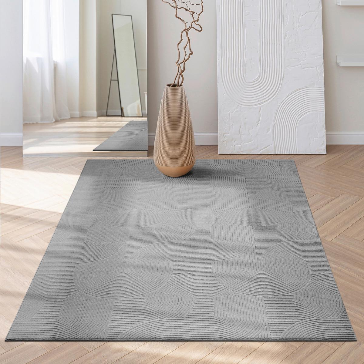 Webteppich Stilo Grau ca. 120x160cm - Grau, KONVENTIONELL, Textil (120/160cm)