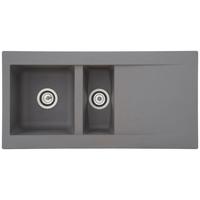 Einbauspüle Denver ca. 100x20x50 cm Grau - Grau, Trend, Glas/Kunststoff (100/20/50cm) - Respekta