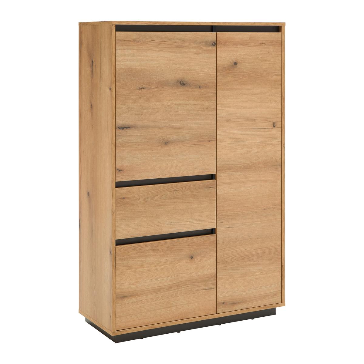 Komoda Puro - boje hrasta/crna, Moderno, drvni materijal (90/140/38cm) - Modern Living